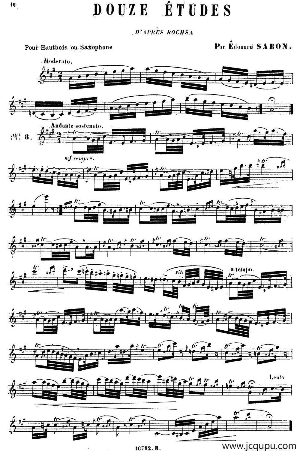 E.Sabon-12首练习曲（8）简谱