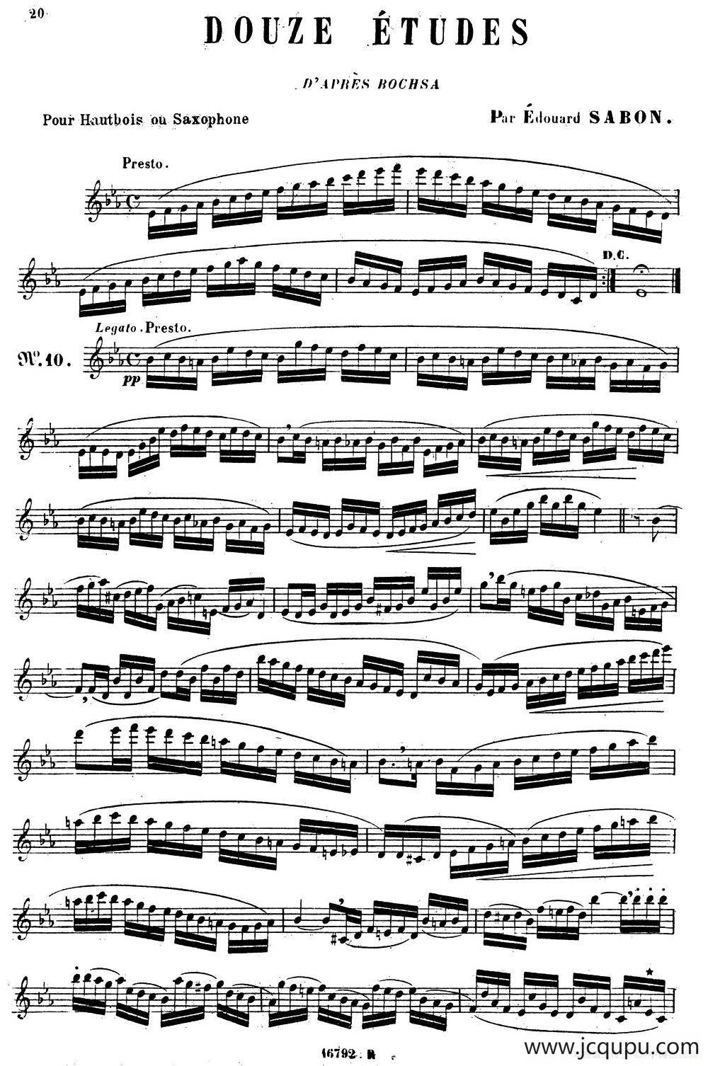 E.Sabon-12首练习曲（10）简谱