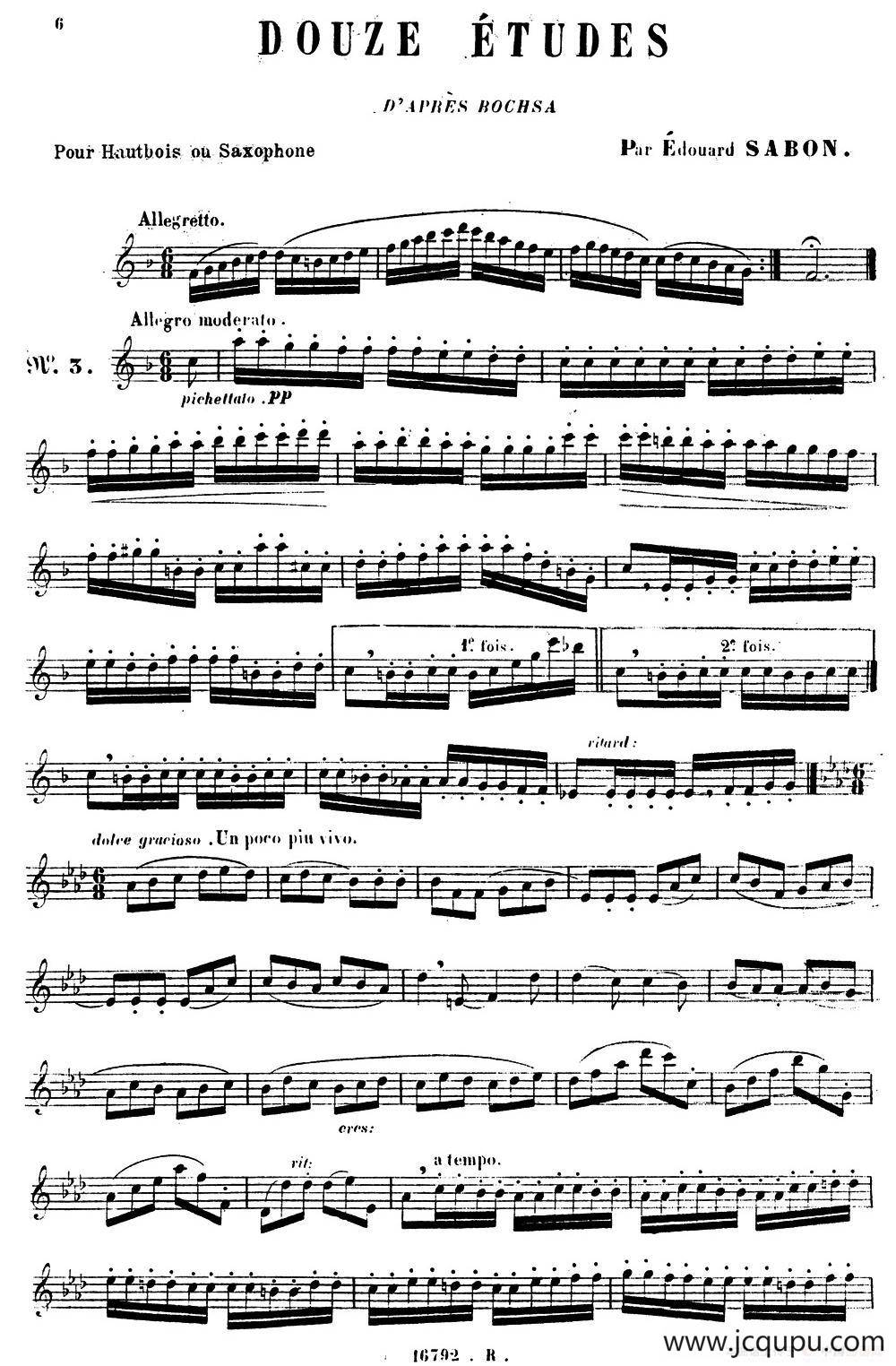 E.Sabon-12首练习曲（3）简谱