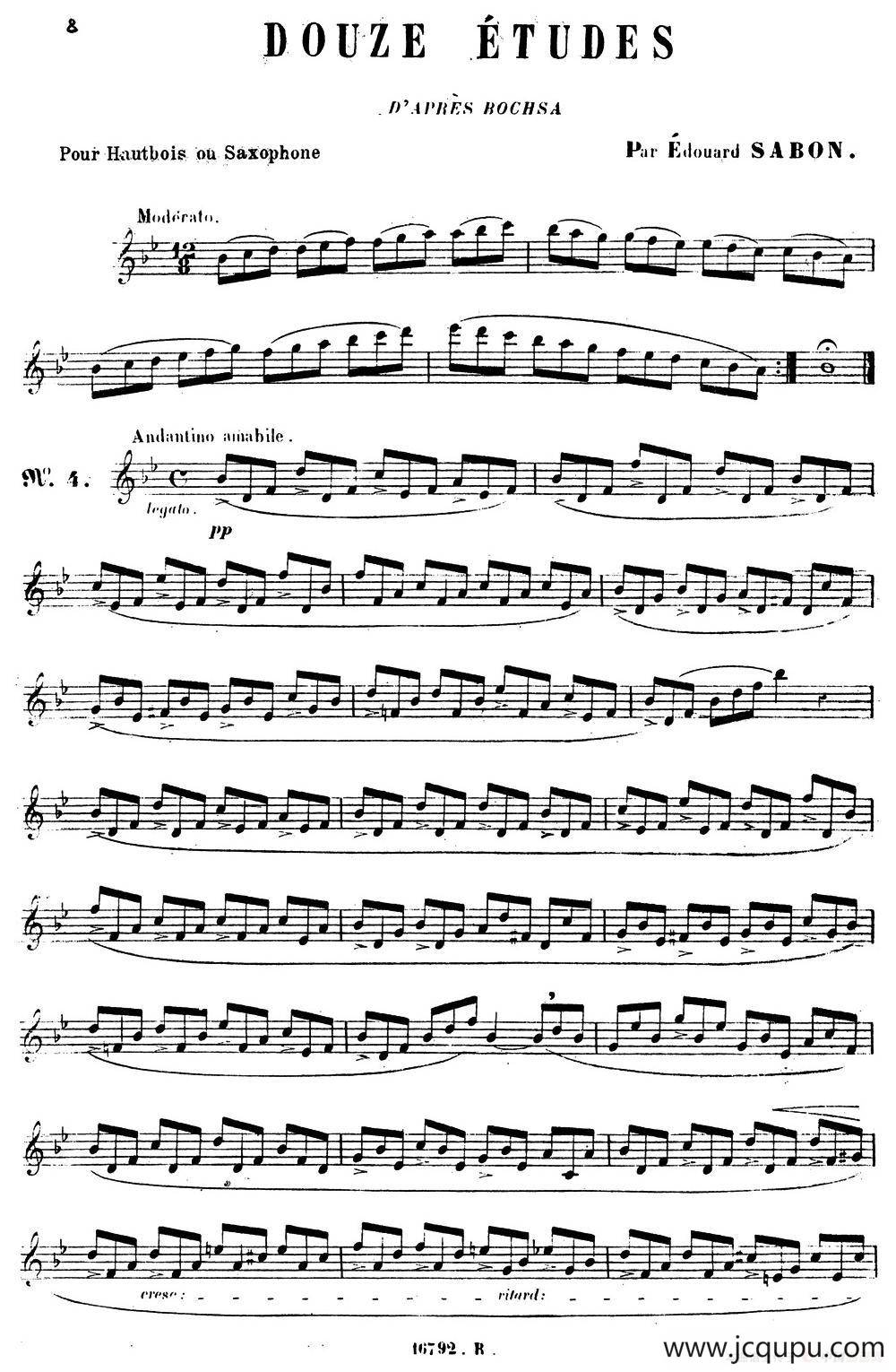 E.Sabon-12首练习曲（4）简谱