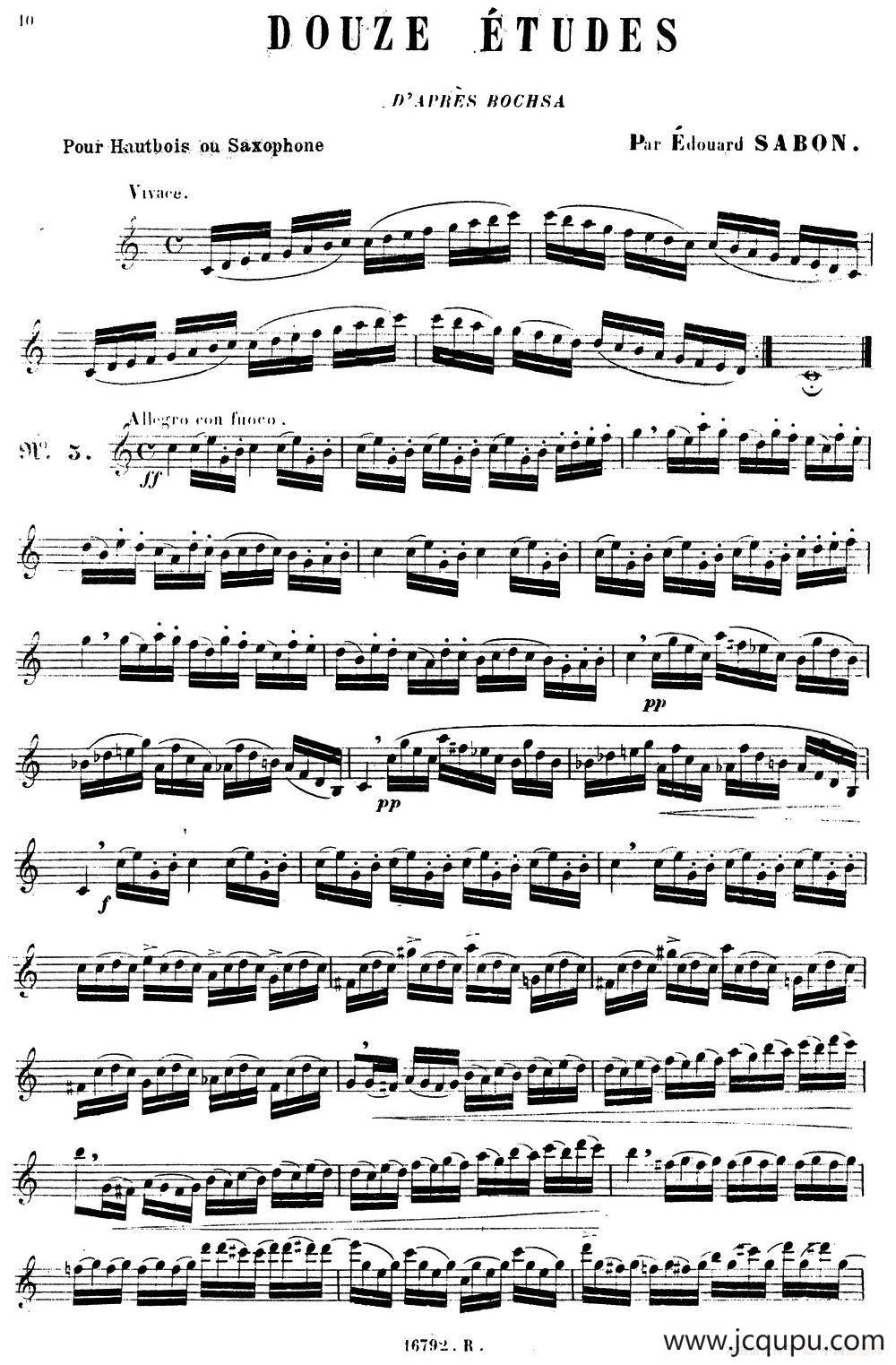 E.Sabon-12首练习曲（5）简谱