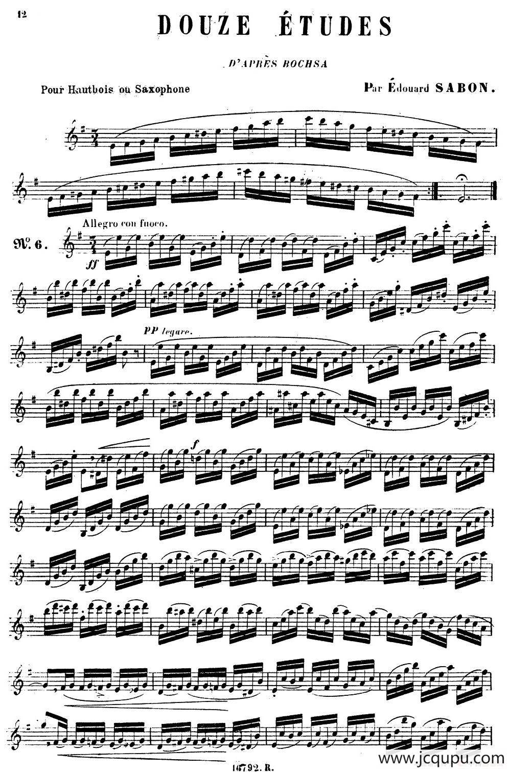 E.Sabon-12首练习曲（6）简谱