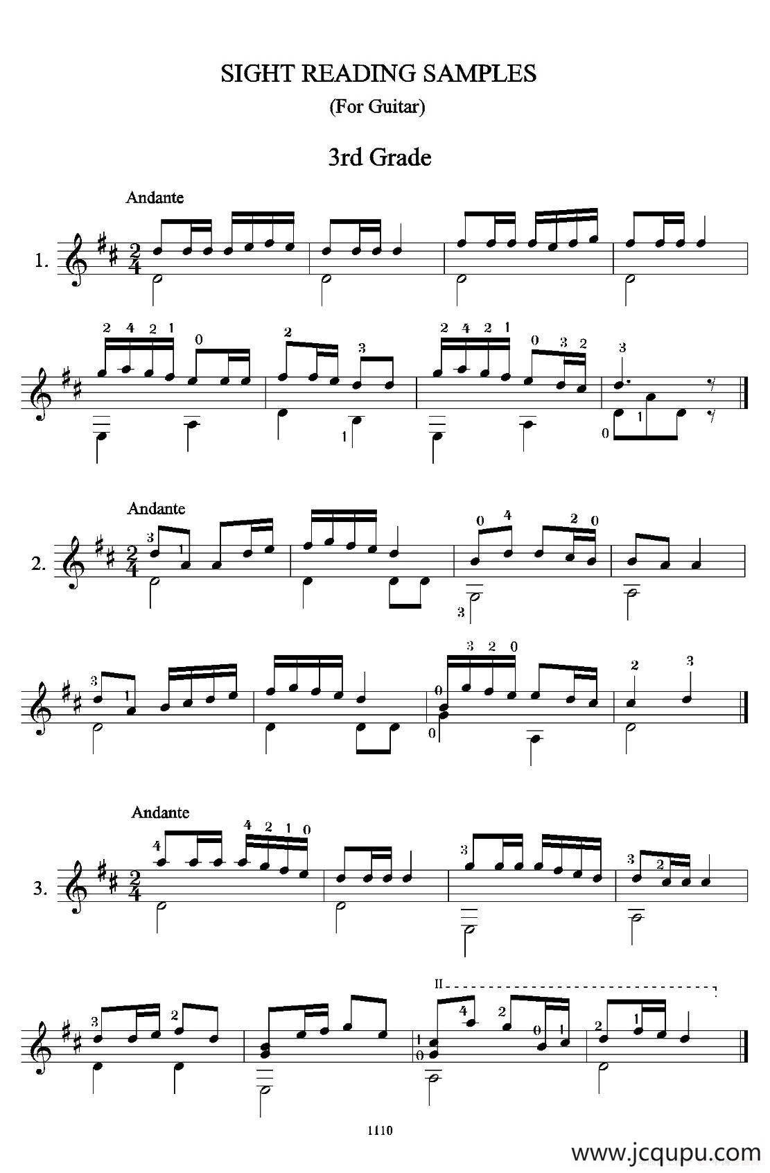 古典吉他视奏8首（3）简谱