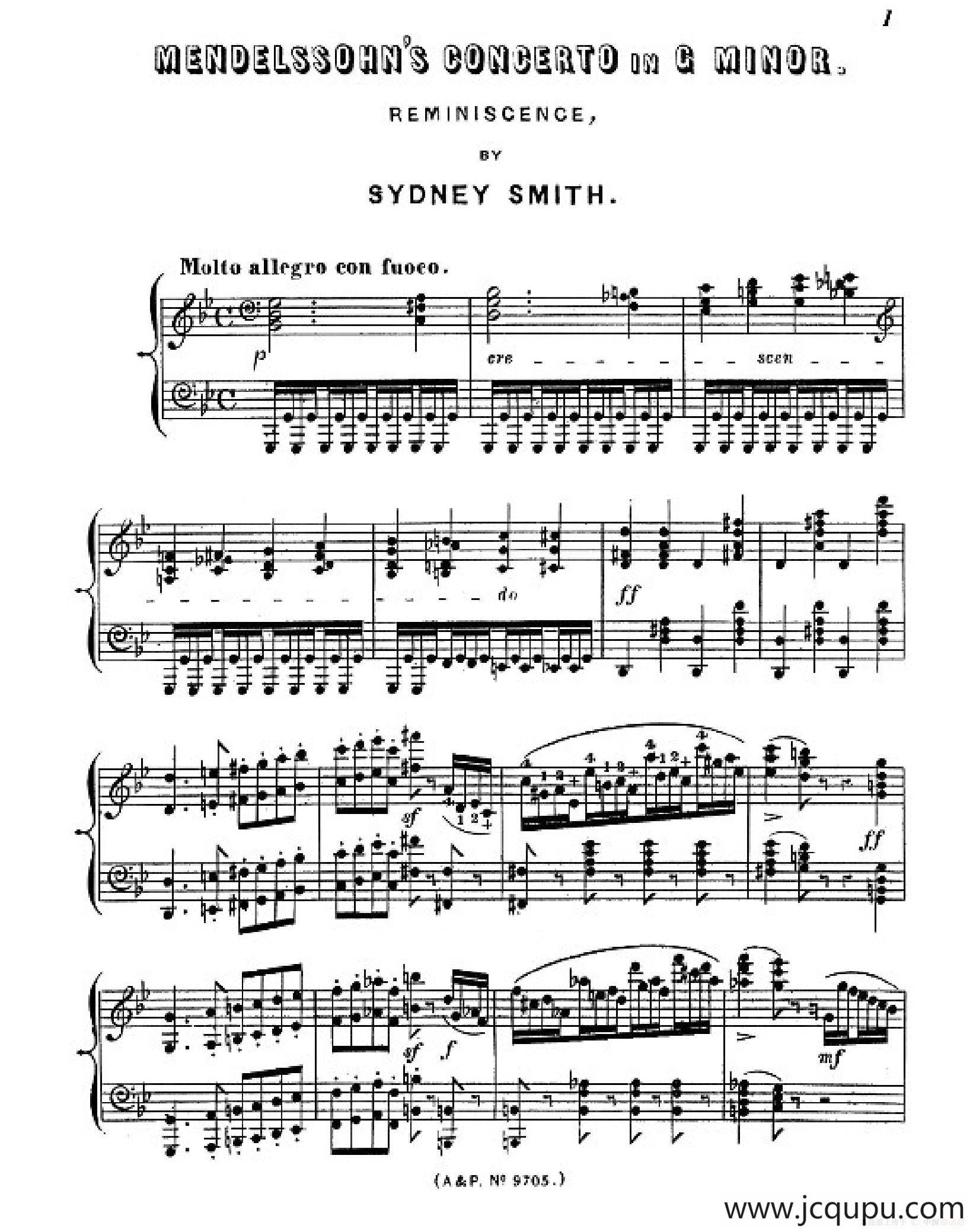 Piano Concerto No.1 in g Minor Op.25（g小调第一钢琴协奏曲·钢琴独奏）简谱