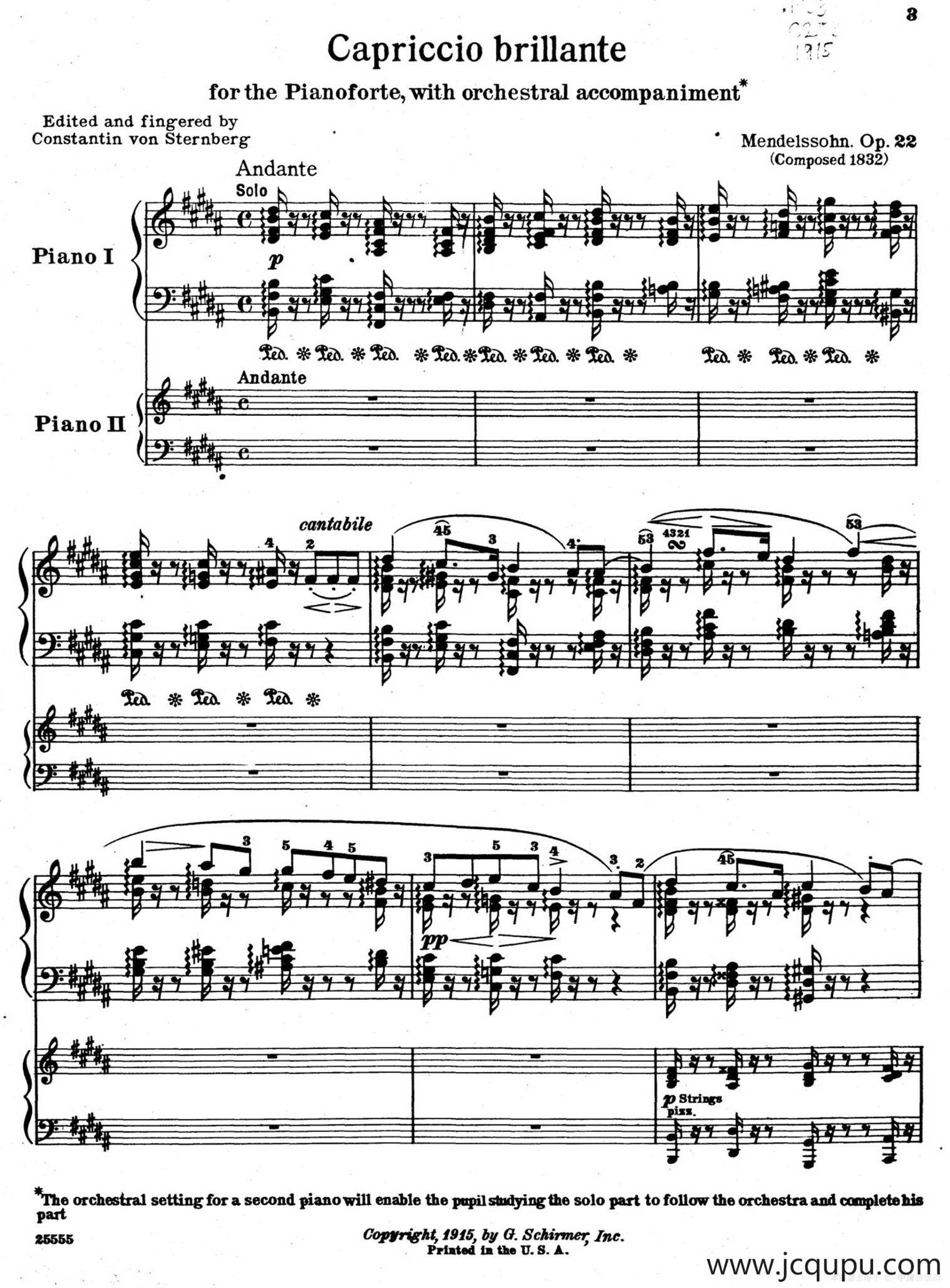 Capriccio Brillante in B Major Op.22（B大调华丽随想曲·双钢琴）简谱