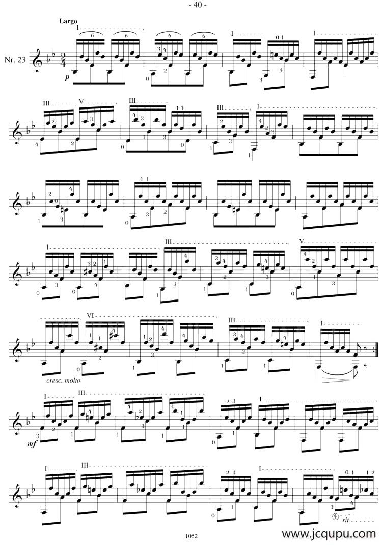 著名古典吉他练习曲（23）简谱