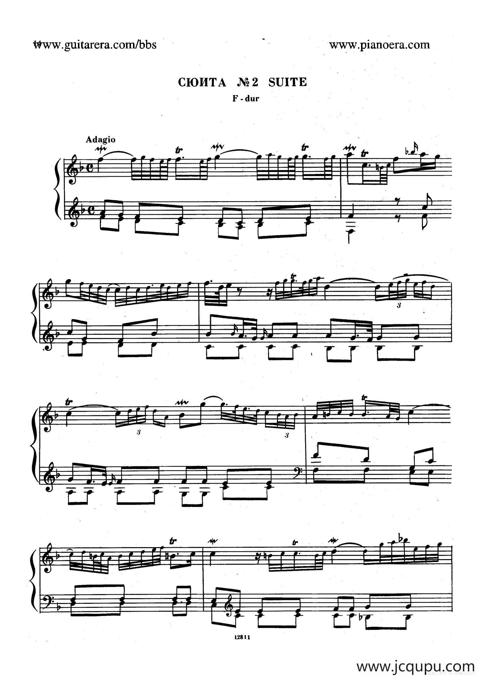 Suite No.2 in F Major HWV 427（F大调第二组曲）简谱