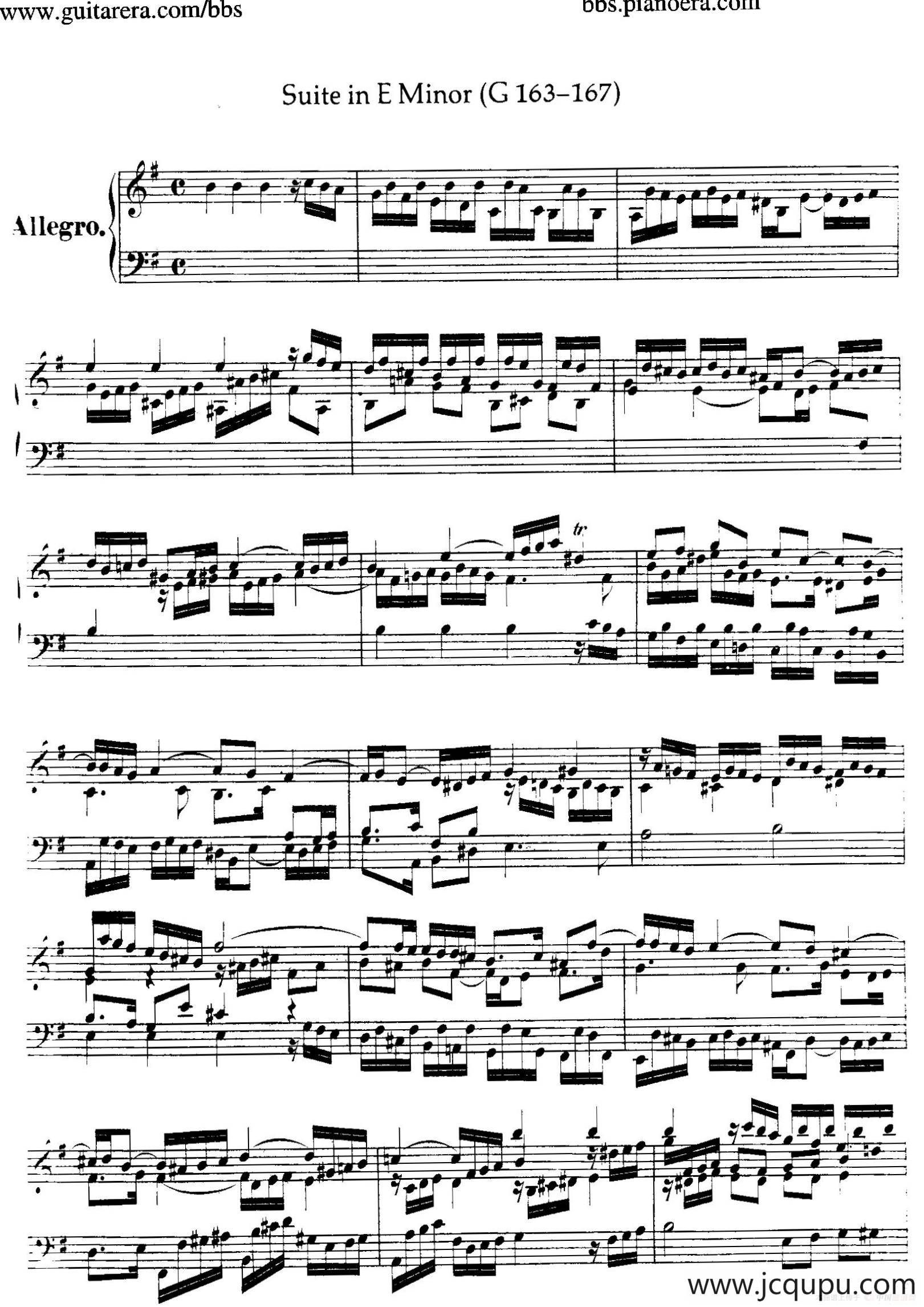 Suite No.4 in e Minor HWV 429（e小调第四组曲）简谱