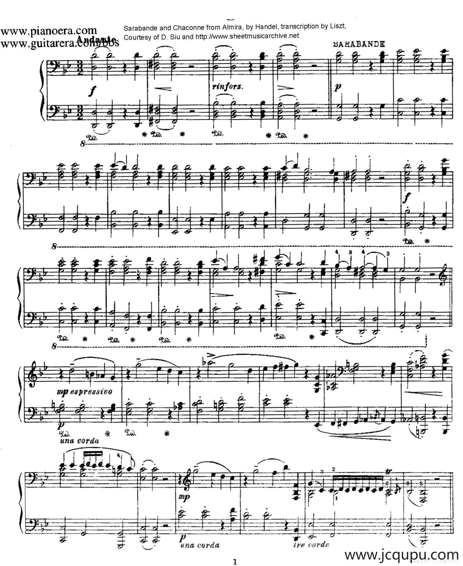 Sarabande & Chaconne（萨拉班德和恰空）简谱