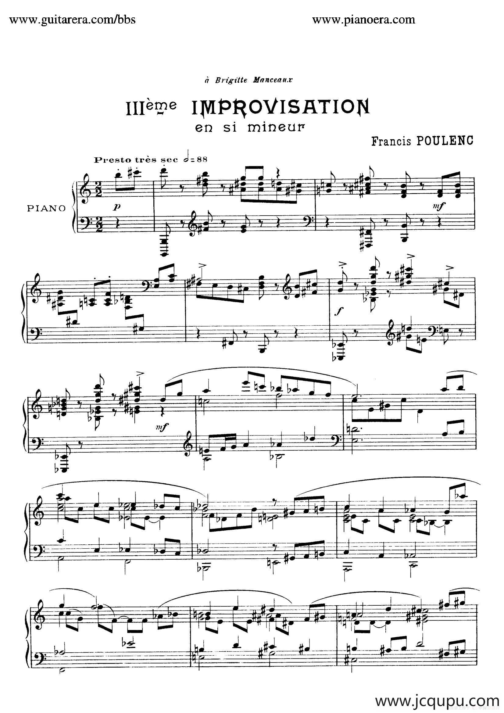 15 Improvisations（15首即兴曲·Ⅲ）简谱