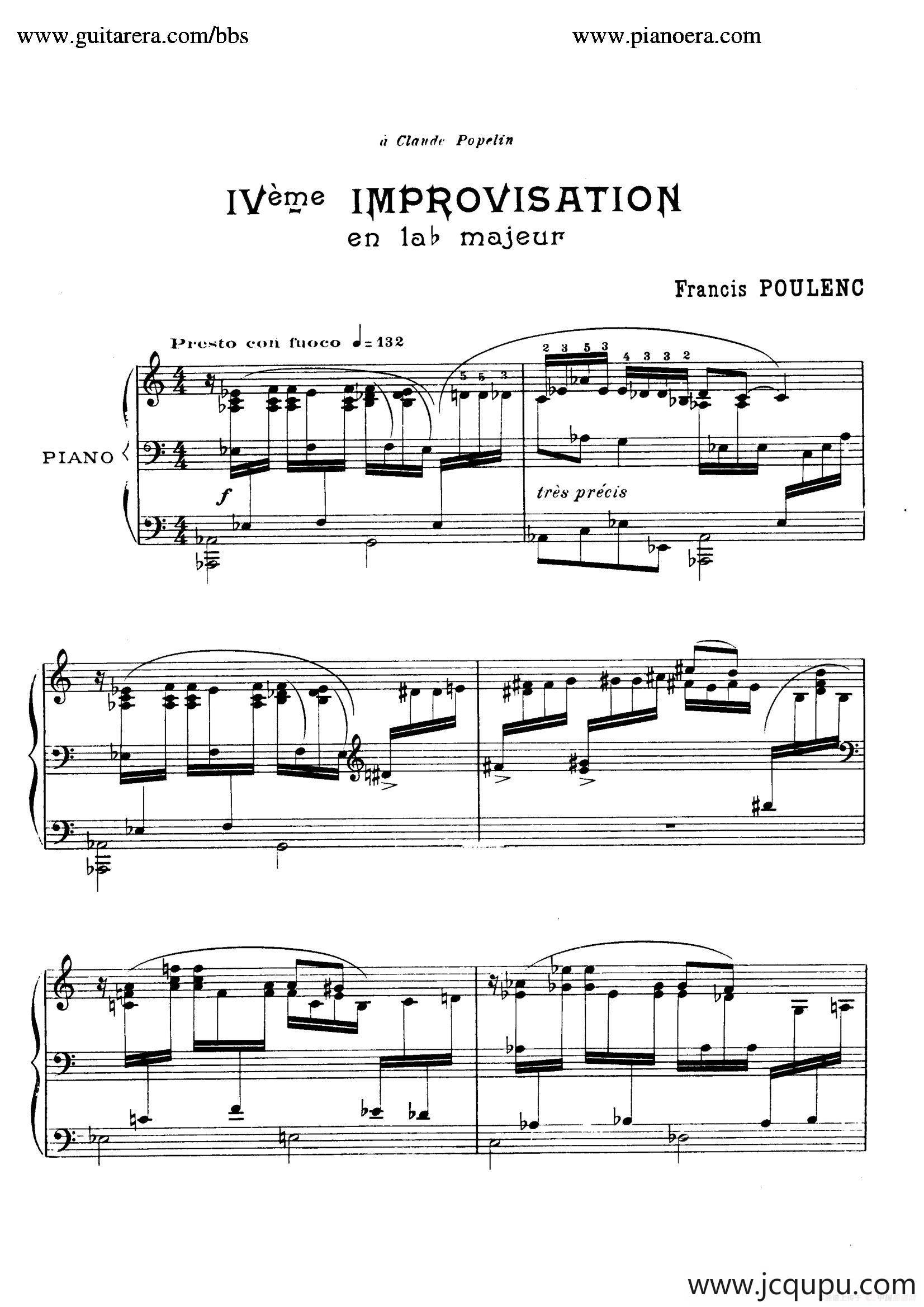 15 Improvisations（15首即兴曲·Ⅳ）简谱