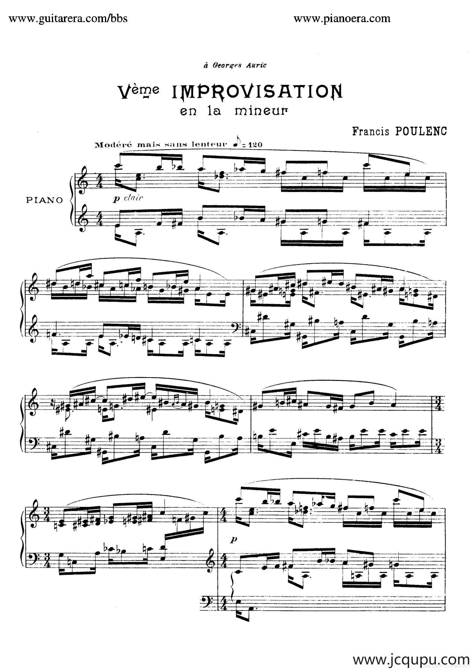 15 Improvisations（15首即兴曲·Ⅴ）简谱