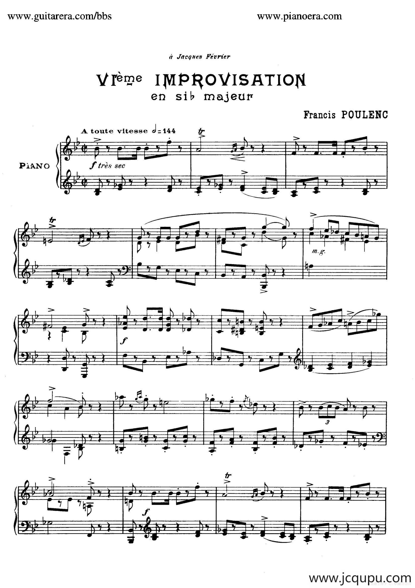 15 Improvisations（15首即兴曲·Ⅵ）简谱