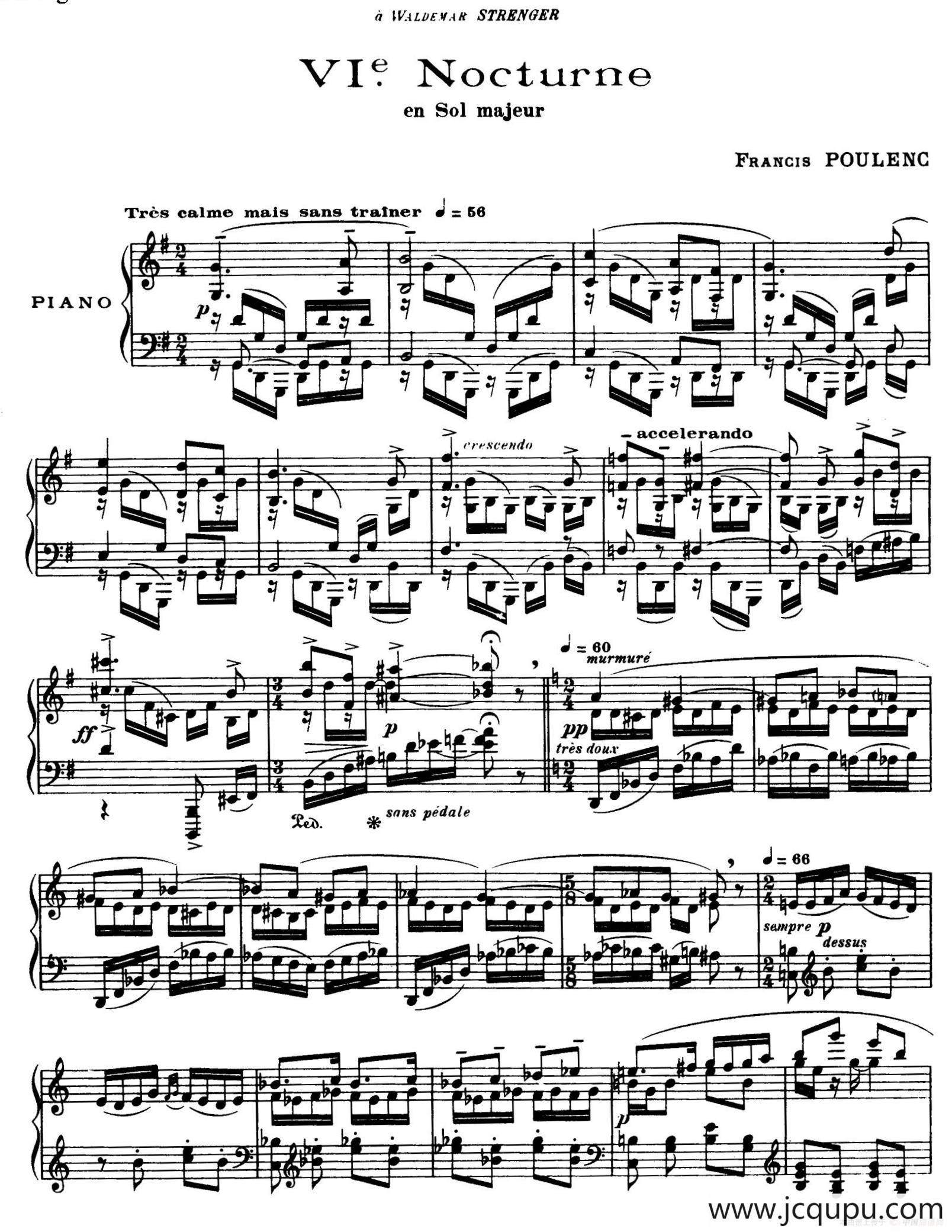 Eight Nocturnes （8首夜曲·Ⅵ）简谱