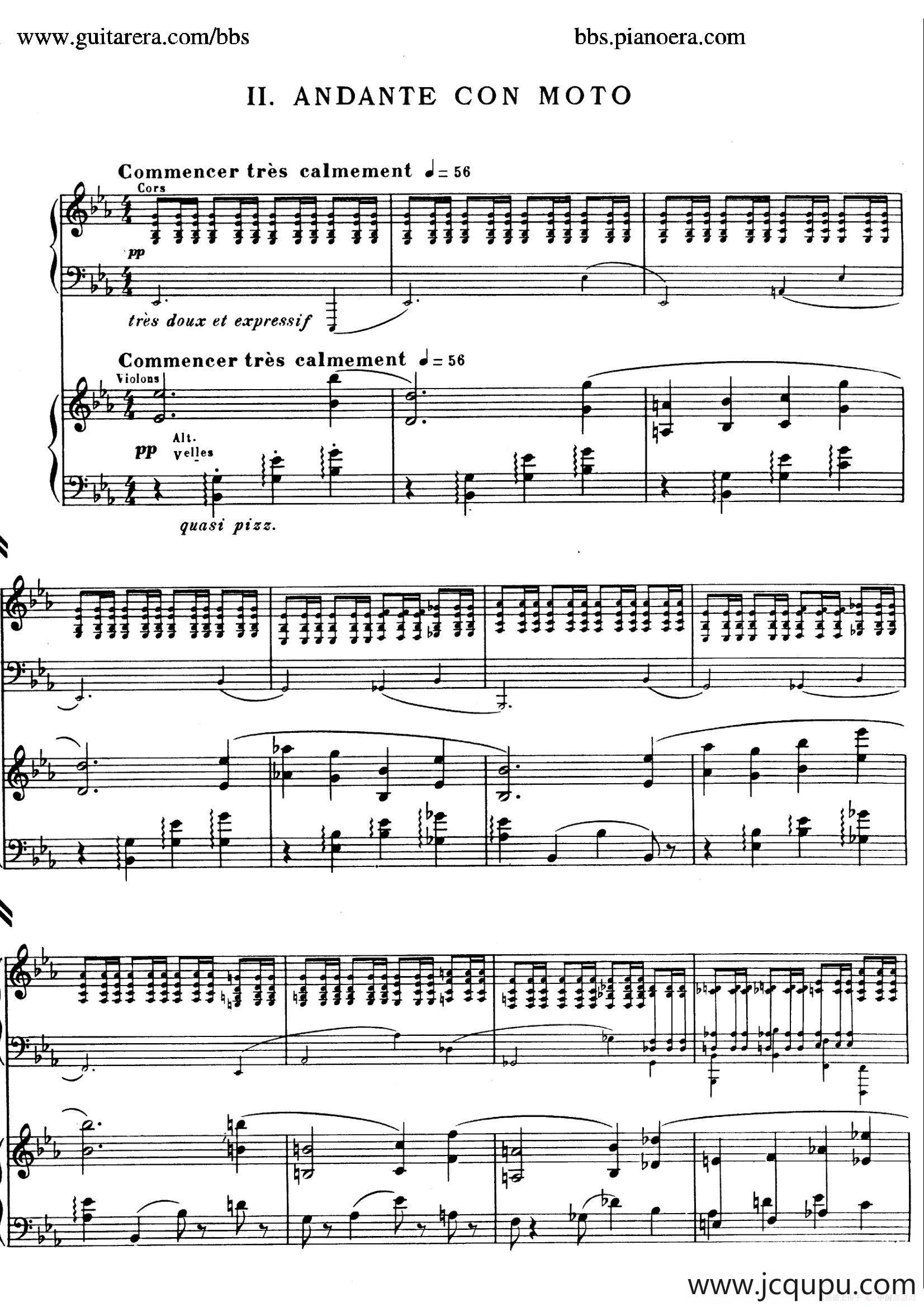 Piano Concerto in c-sharp Minor（升c小调钢琴协奏曲·第二乐章）简谱