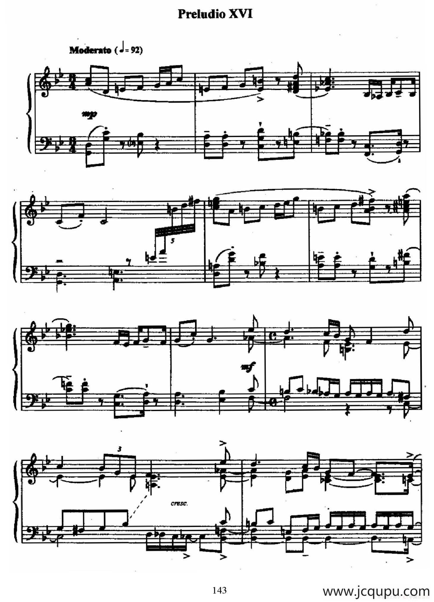 24 Preludes and Fugues Op.82（24首前奏曲与赋格·16）简谱