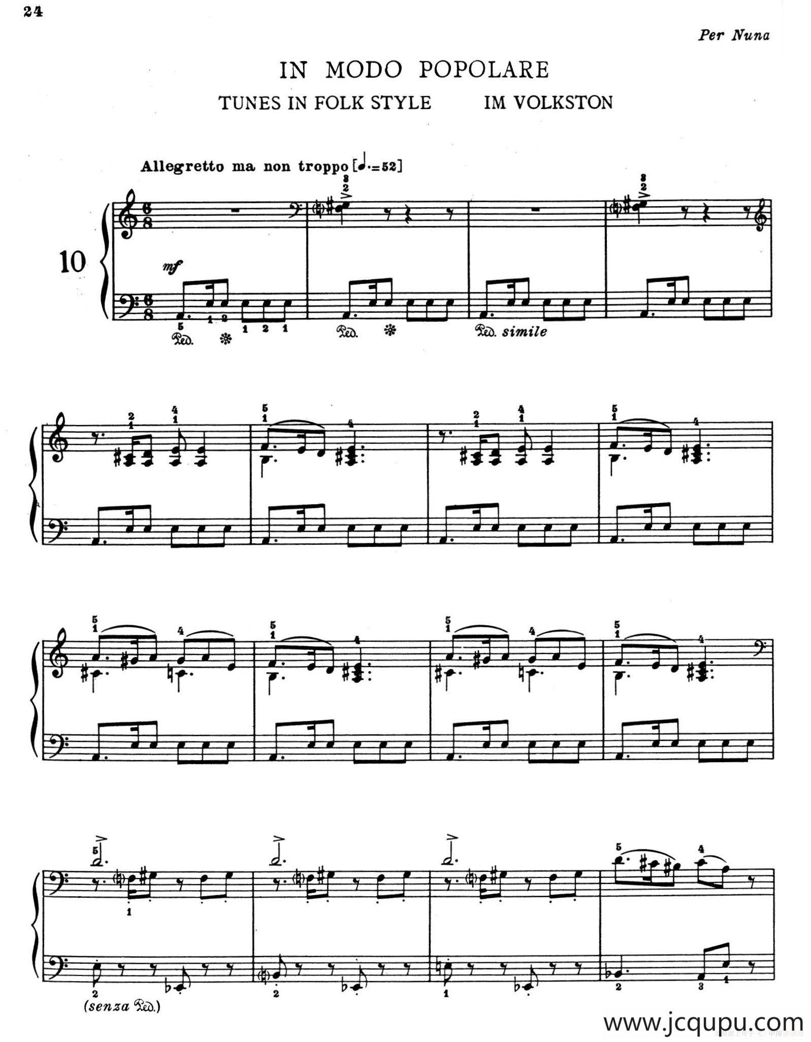 Children's Album Book 1 Op.62（儿童钢琴曲集·10）简谱