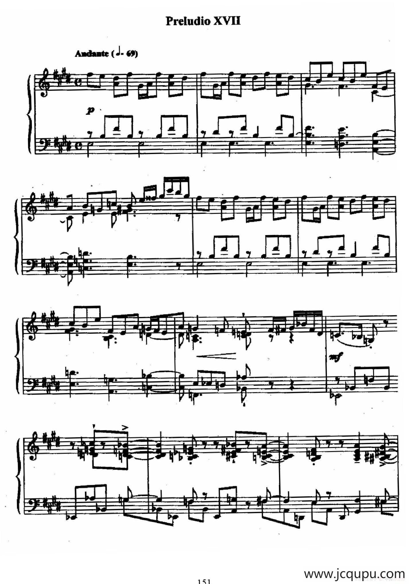 24 Preludes and Fugues Op.82（24首前奏曲与赋格·17）简谱