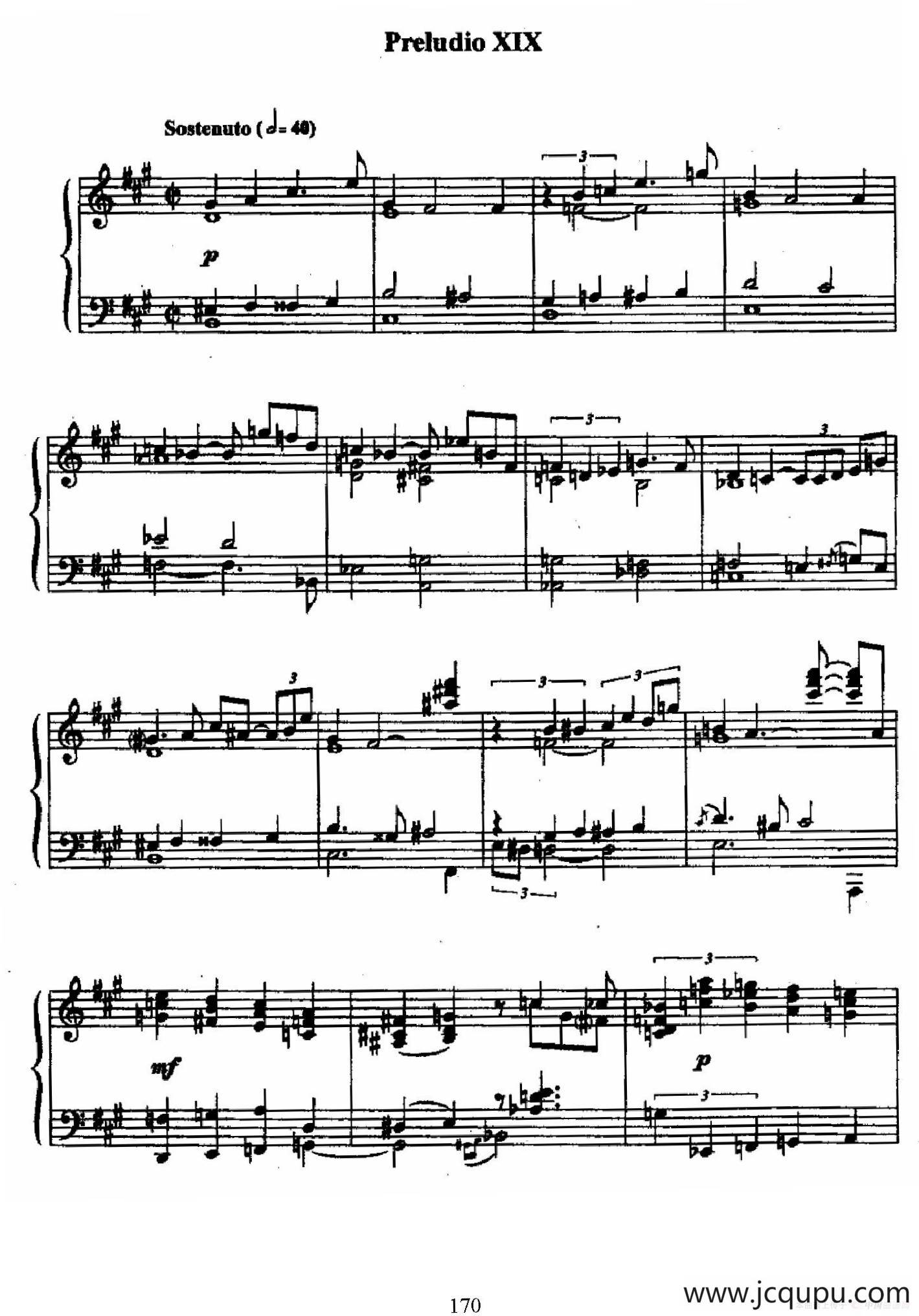 24 Preludes and Fugues Op.82（24首前奏曲与赋格·19）简谱