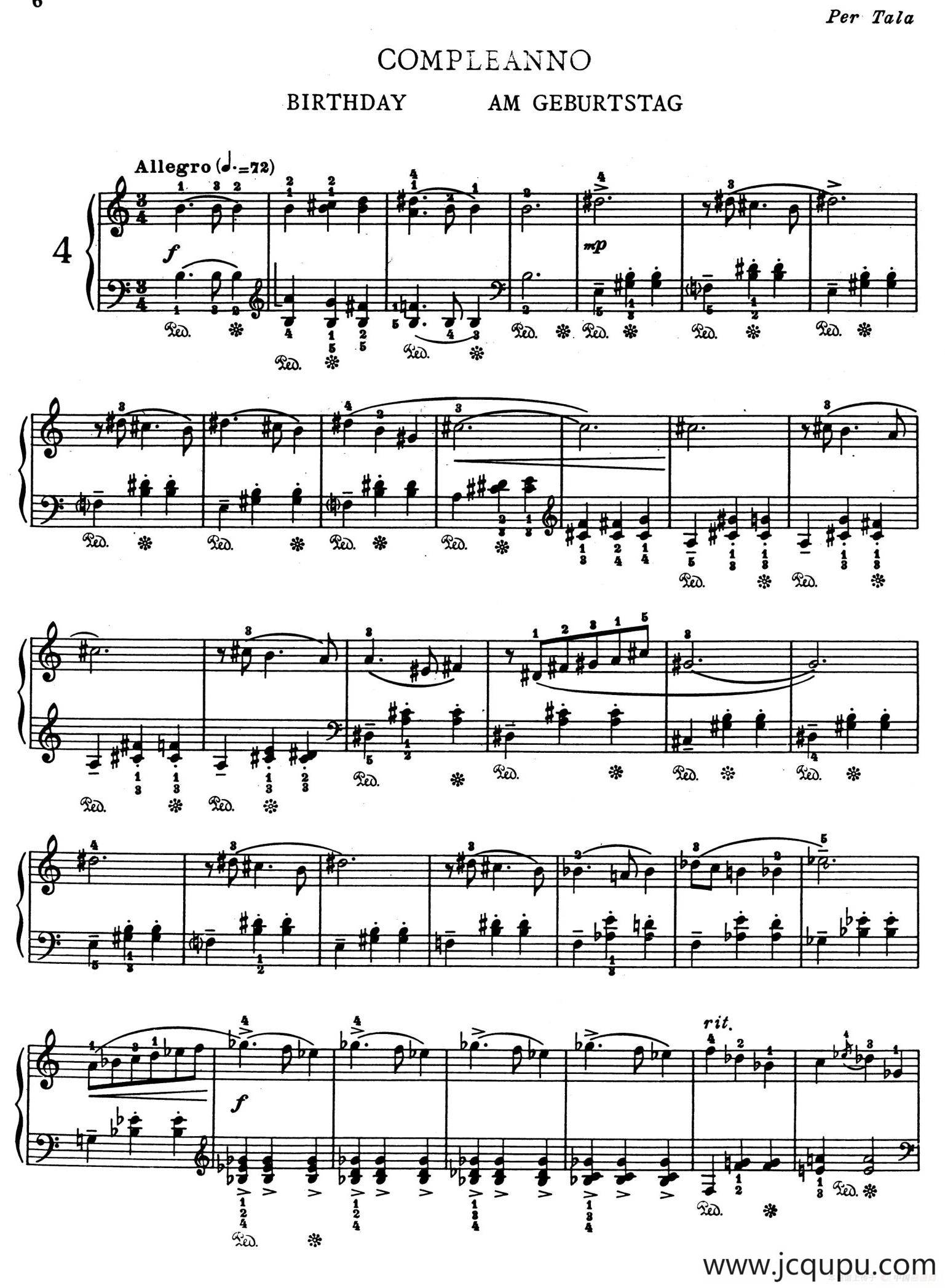 Children's Album Book 1 Op.62（儿童钢琴曲集·4）简谱