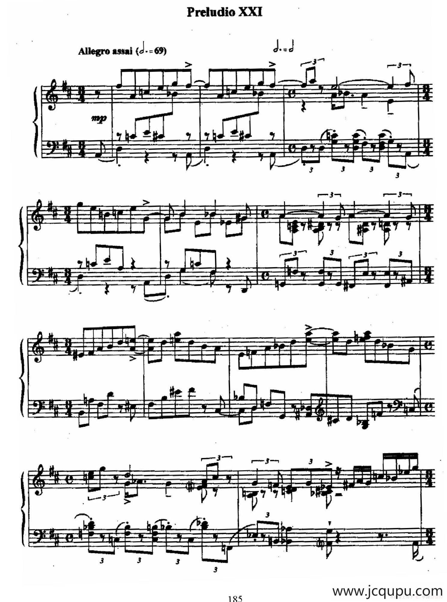 24 Preludes and Fugues Op.82（24首前奏曲与赋格·21）简谱