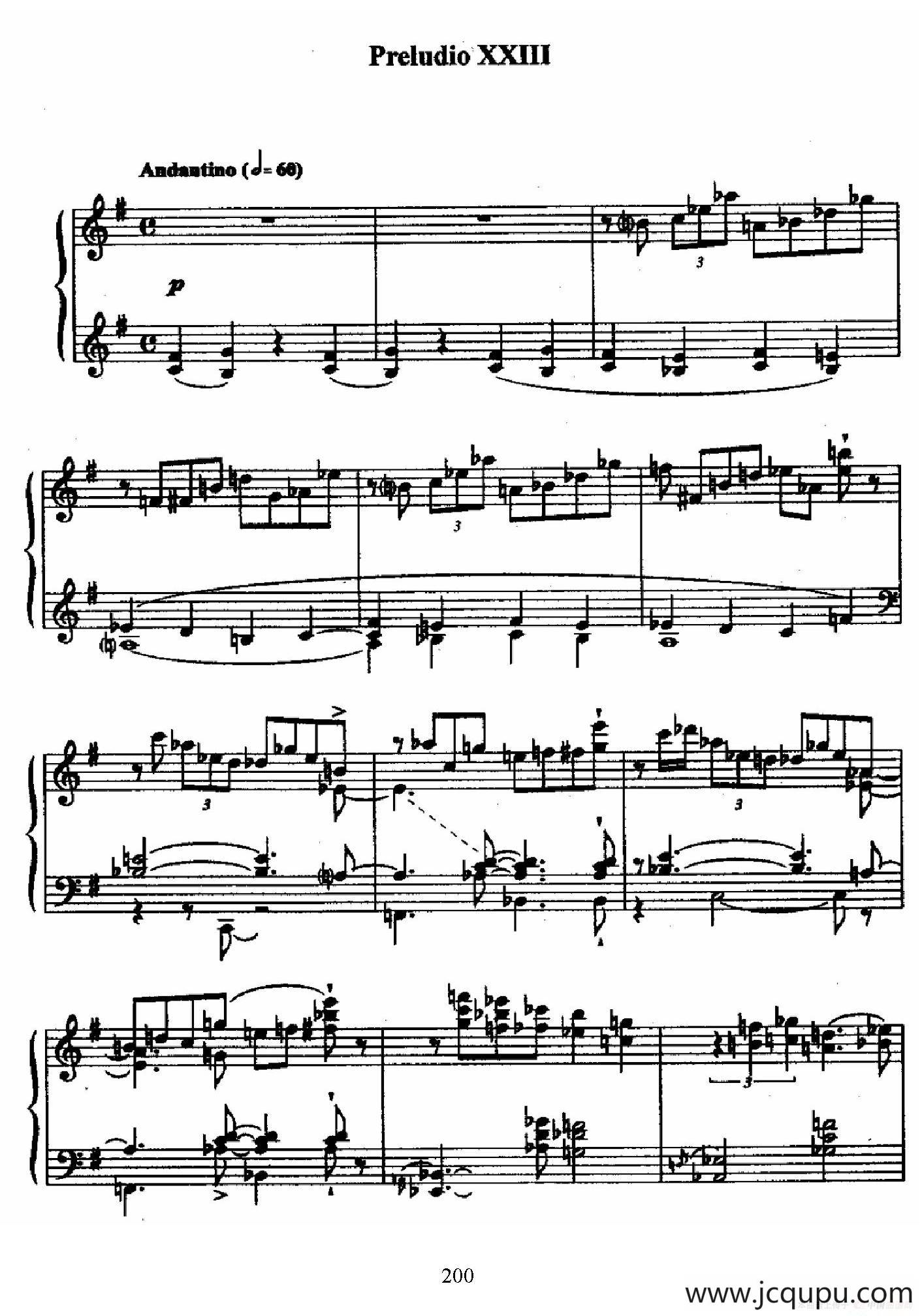 24 Preludes and Fugues Op.82（24首前奏曲与赋格·23）简谱