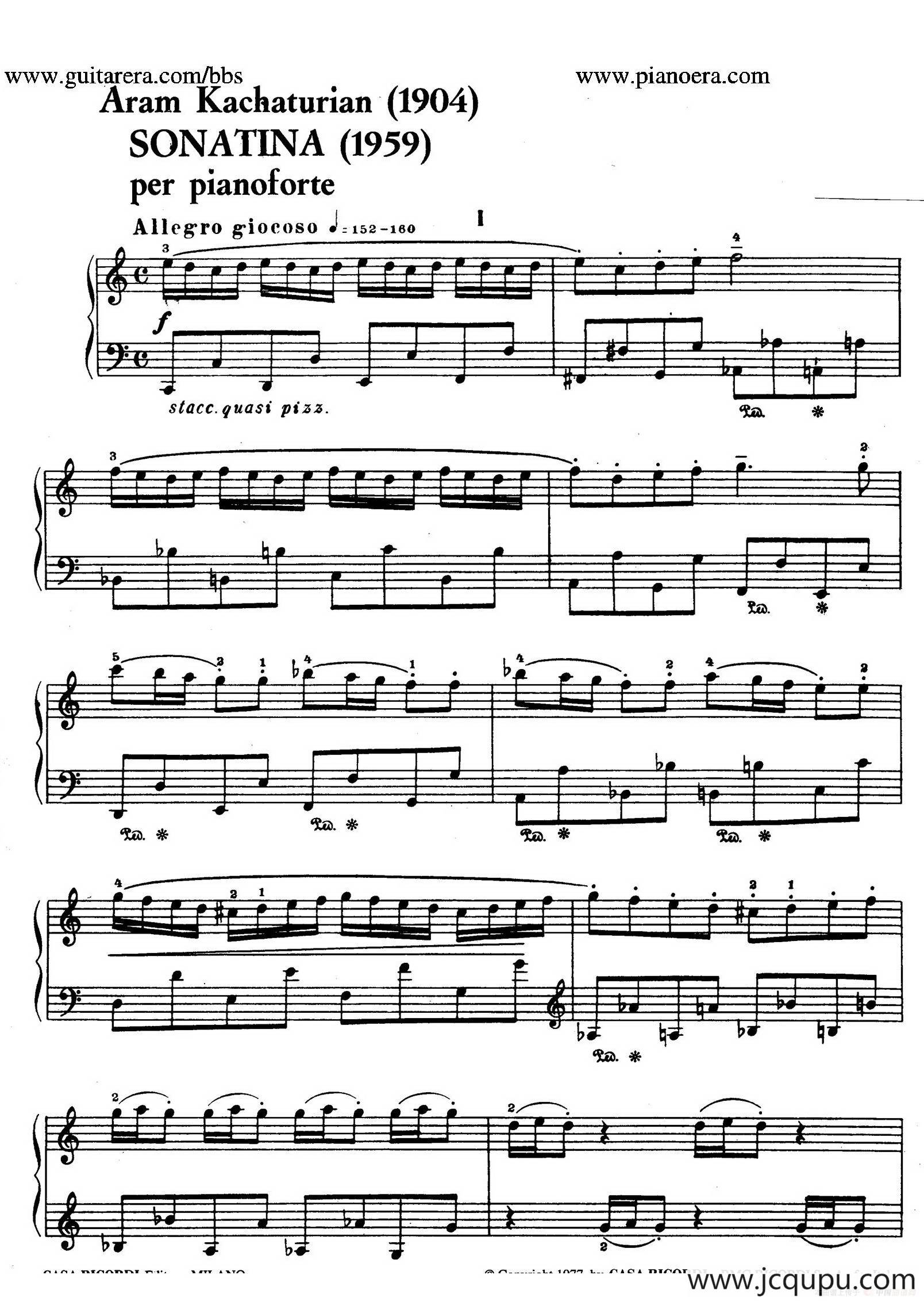 Piano Sonatina in C Major Op.93（C大调钢琴小奏鸣曲·第一乐章）简谱