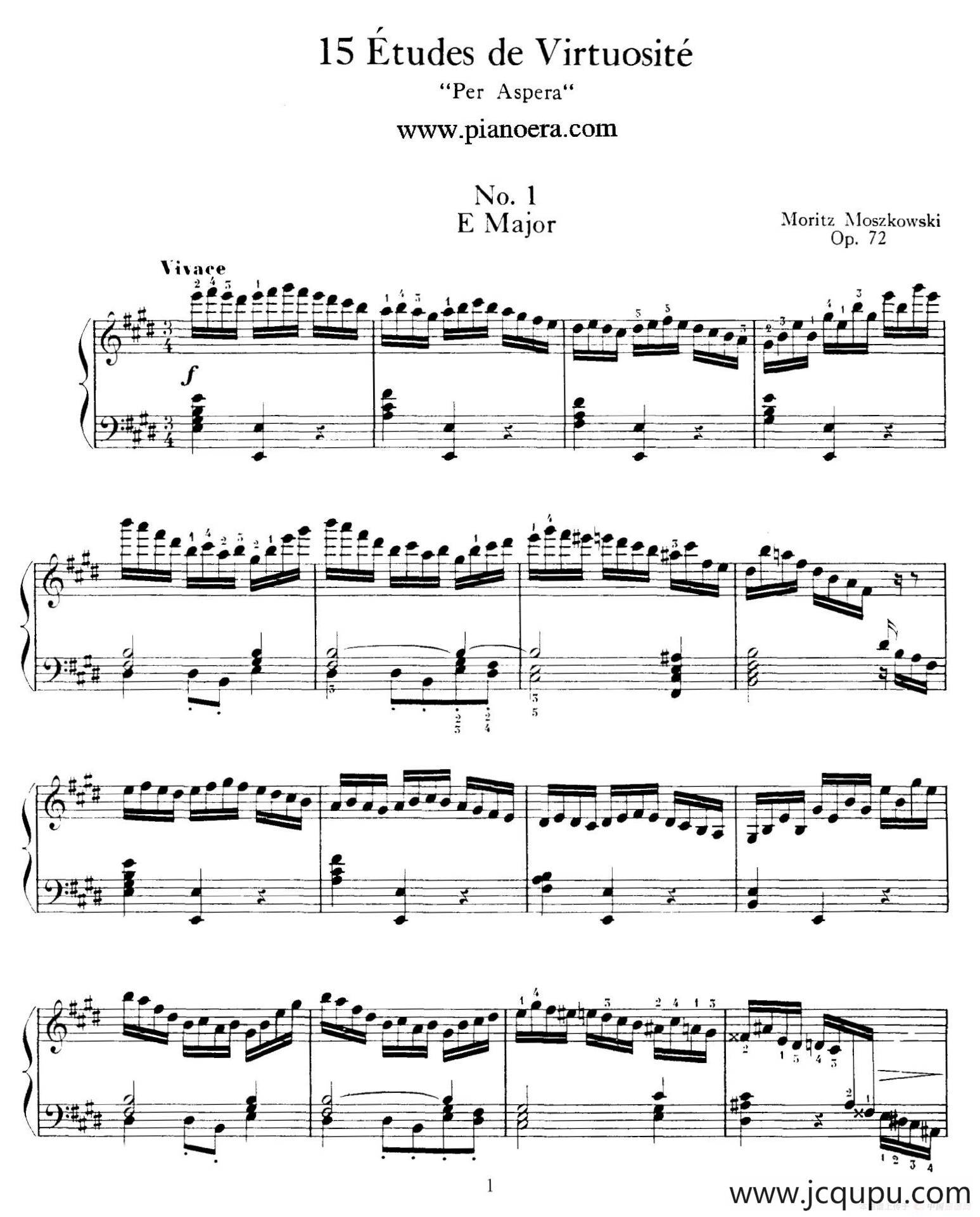 15 Etudes de Vortuosite Op.72（15首辉煌练习曲·1）简谱