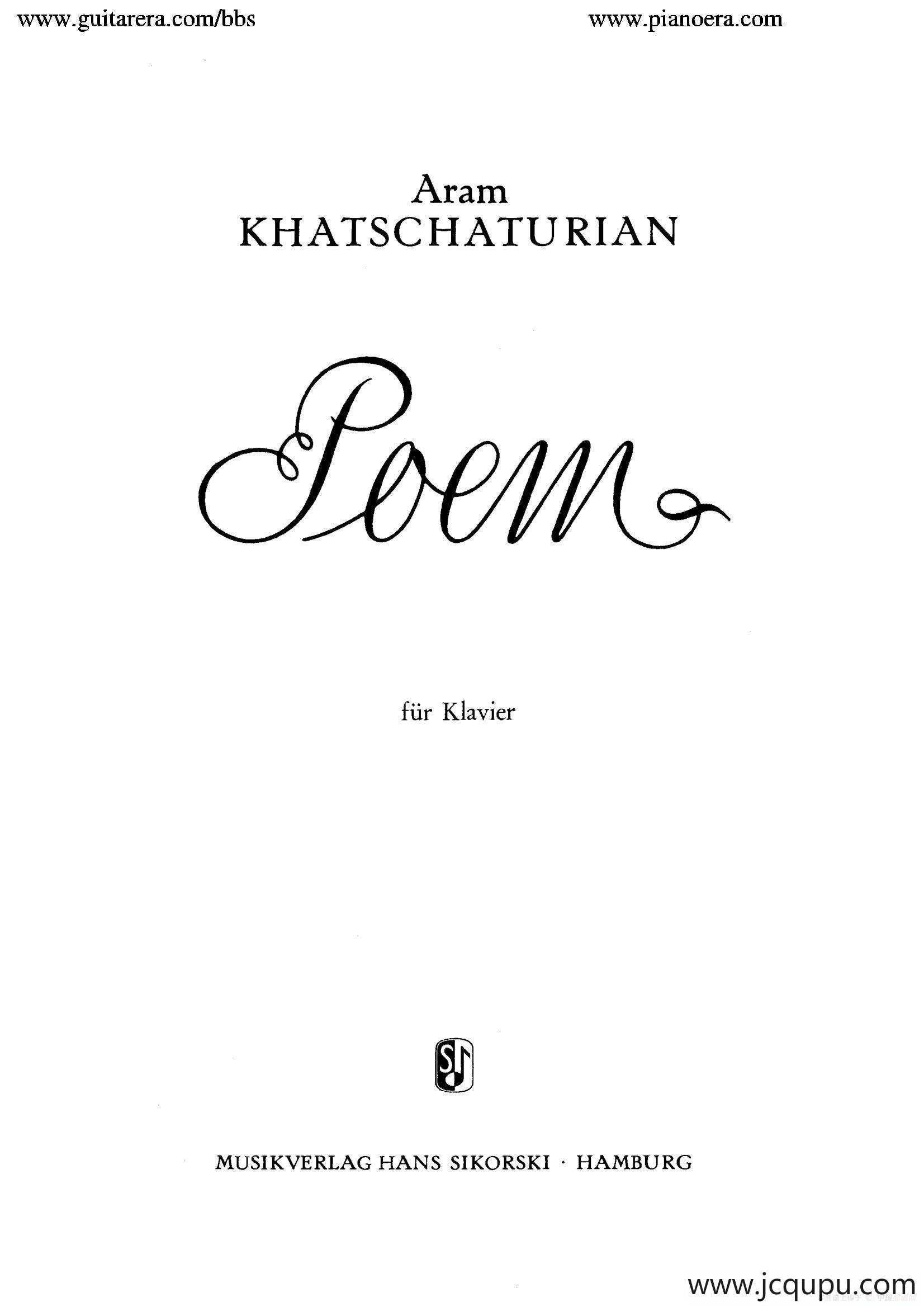 Poem in c-Sharp Minor Op.12（升c小调音诗）简谱