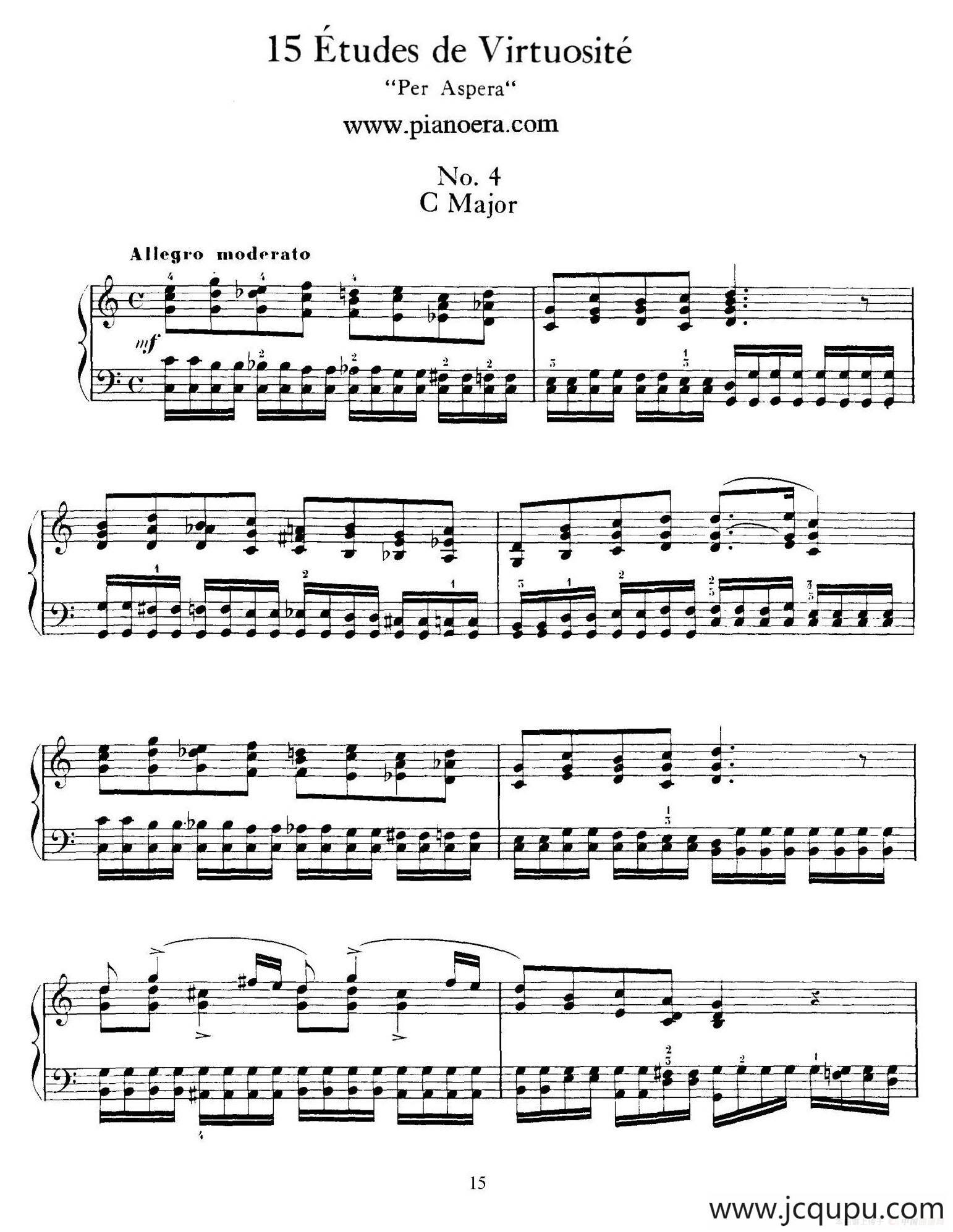 15 Etudes de Vortuosite Op.72（15首辉煌练习曲·4）简谱