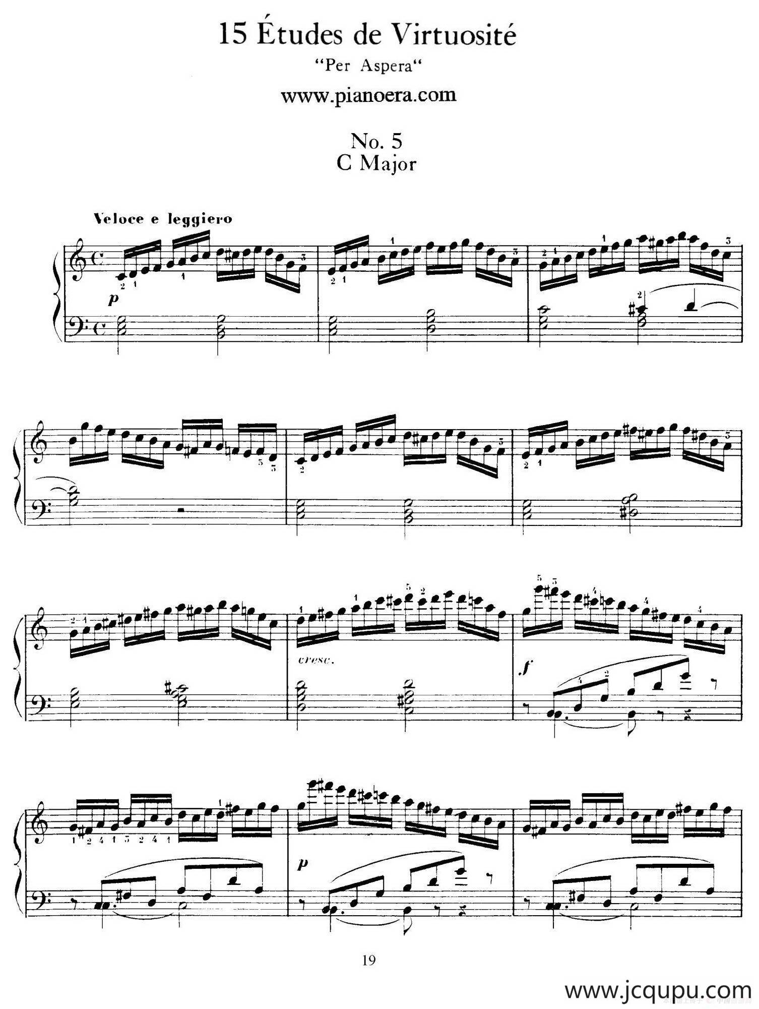 15 Etudes de Vortuosite Op.72（15首辉煌练习曲·5）简谱