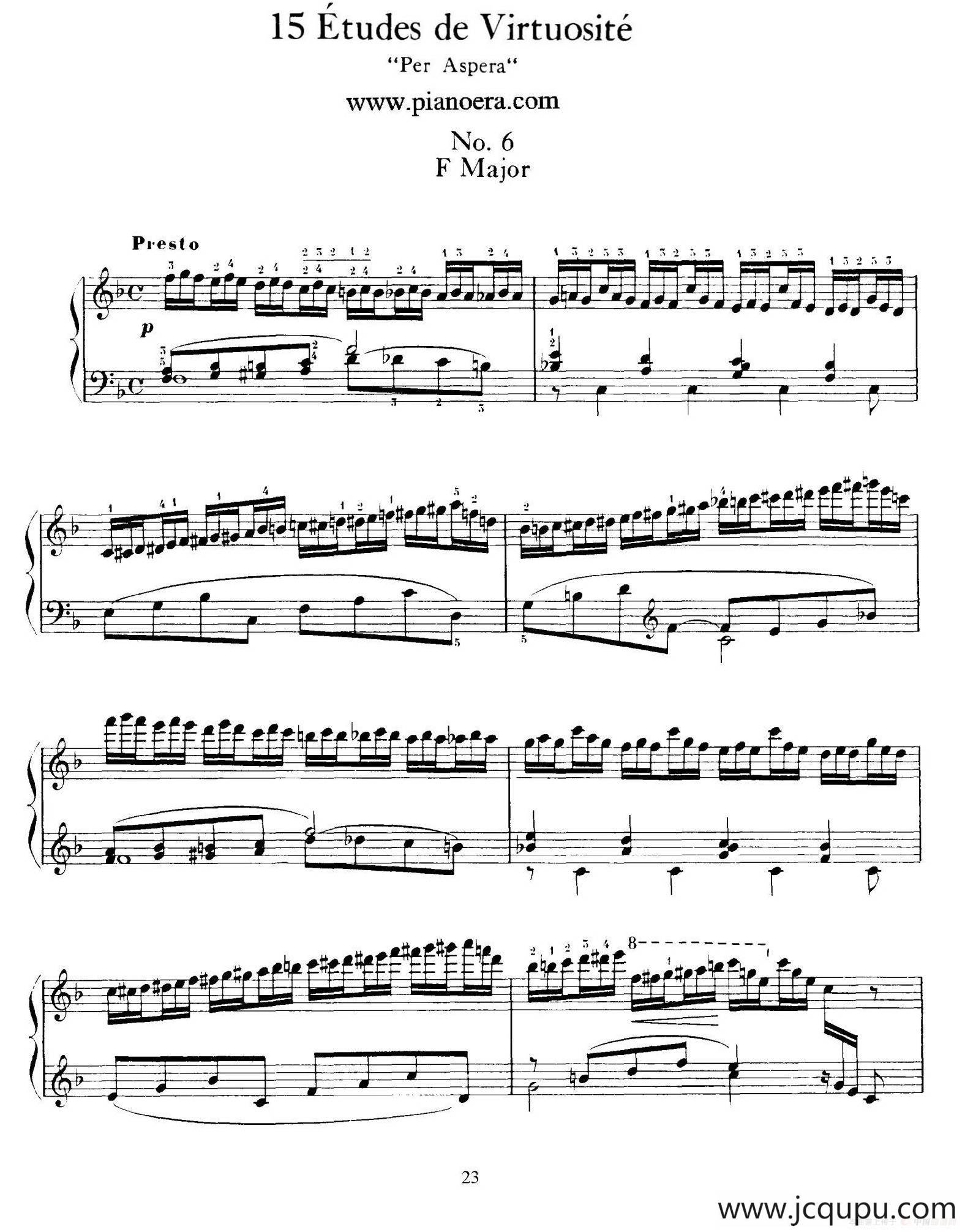 15 Etudes de Vortuosite Op.72（15首辉煌练习曲·6）简谱