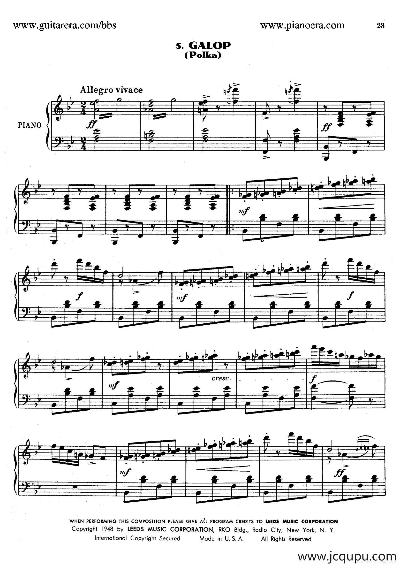 Masquerade Suite（化妆舞会·第五乐章）简谱