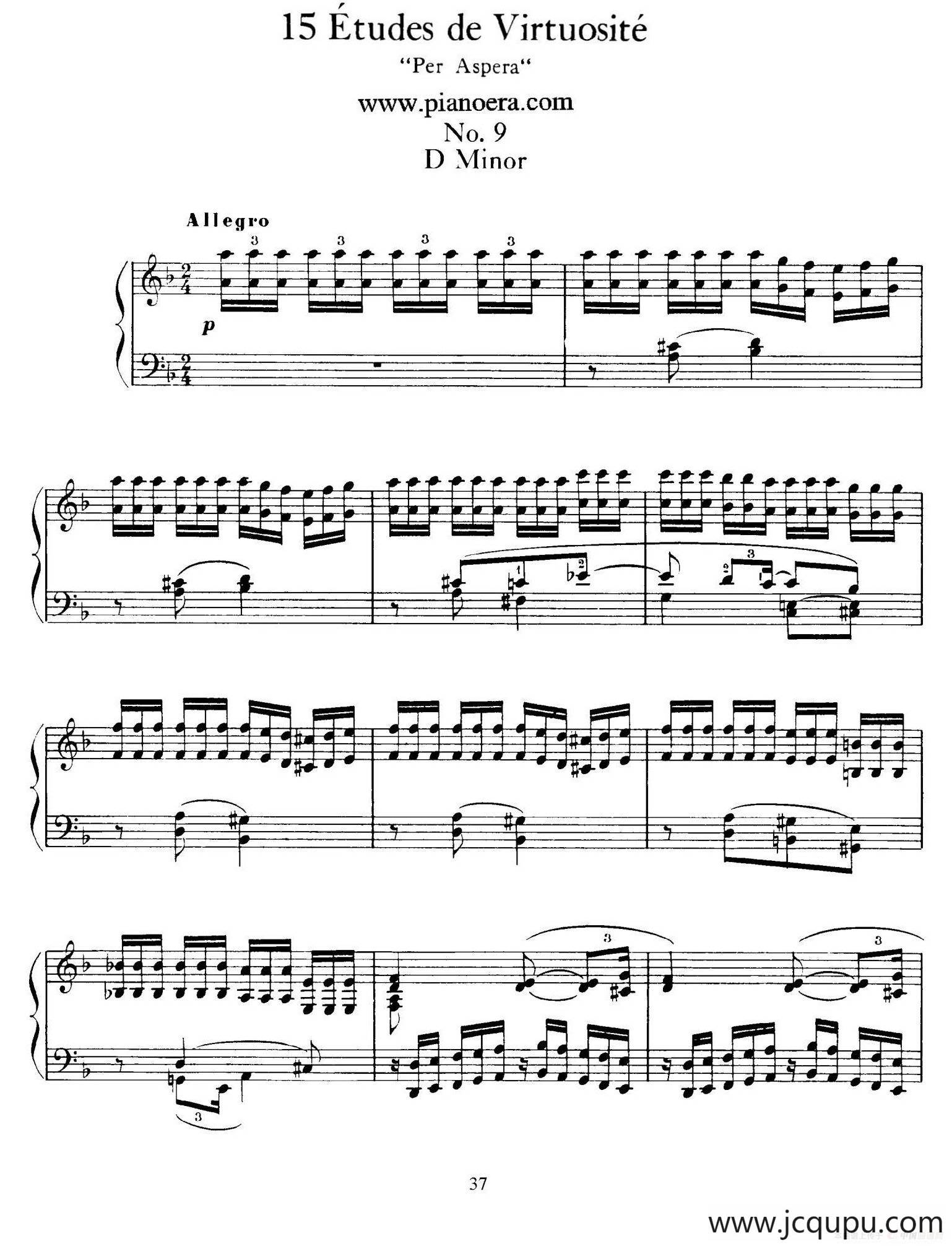 15 Etudes de Vortuosite Op.72（15首辉煌练习曲·9）简谱
