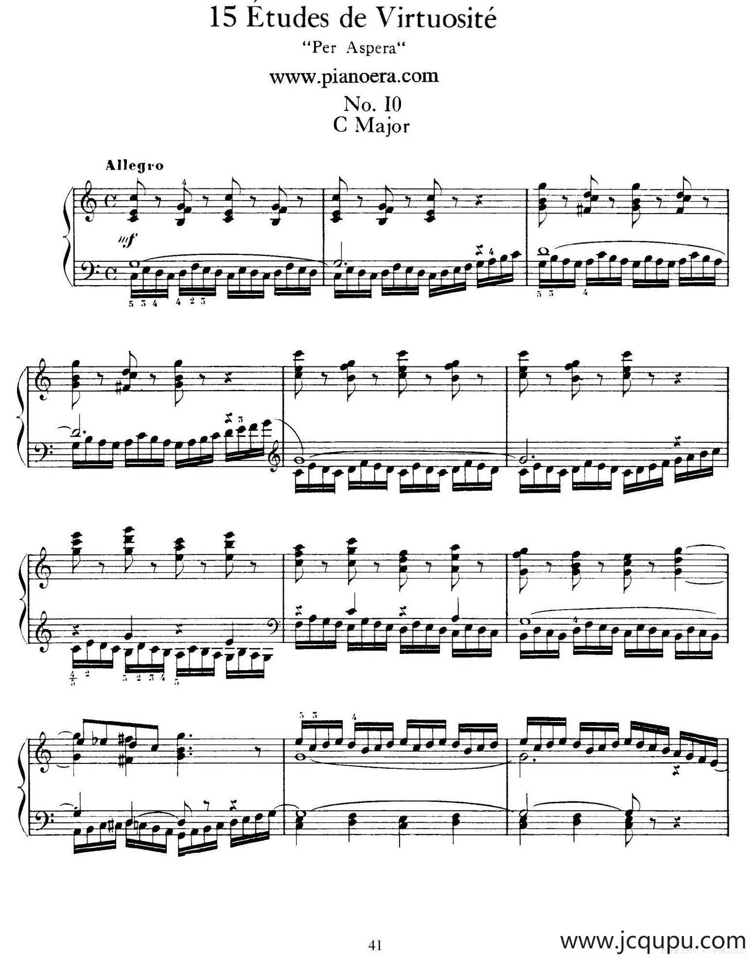 15 Etudes de Vortuosite Op.72（15首辉煌练习曲·10）简谱