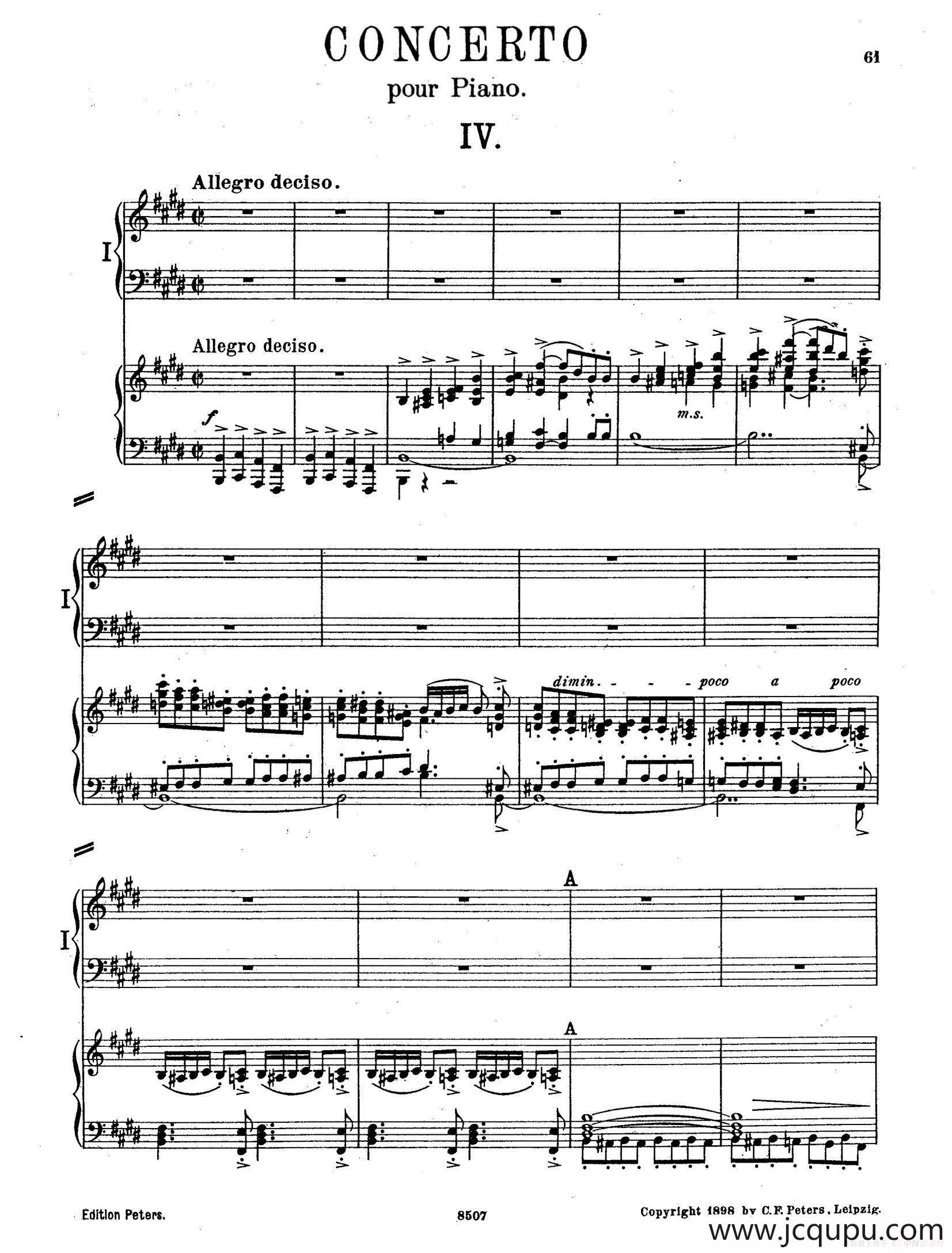 Piano Concerto in E Major Op.59（E大调钢琴协奏曲·双钢琴·第四乐章）简谱