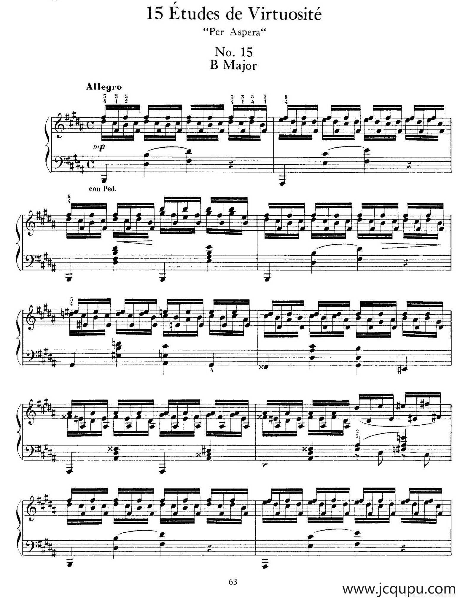 15 Etudes de Vortuosite Op.72（15首辉煌练习曲·15）简谱