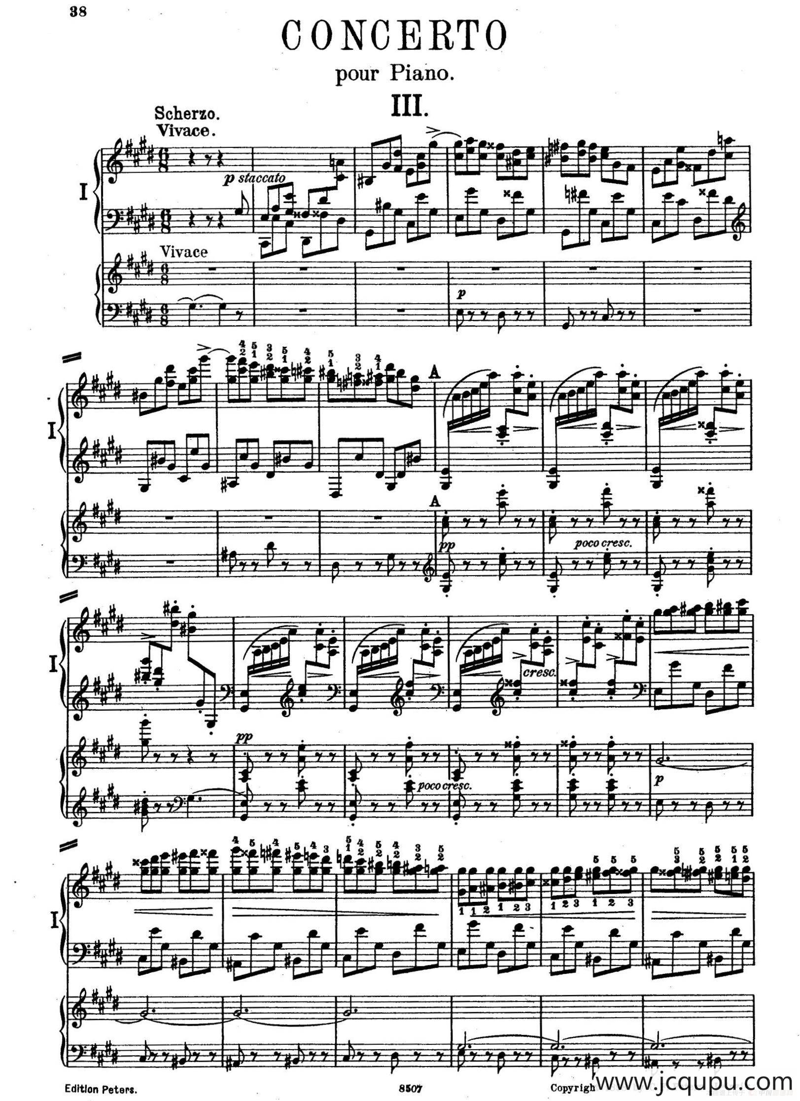 Piano Concerto in E Major Op.59（E大调钢琴协奏曲·双钢琴·第三乐章）简谱