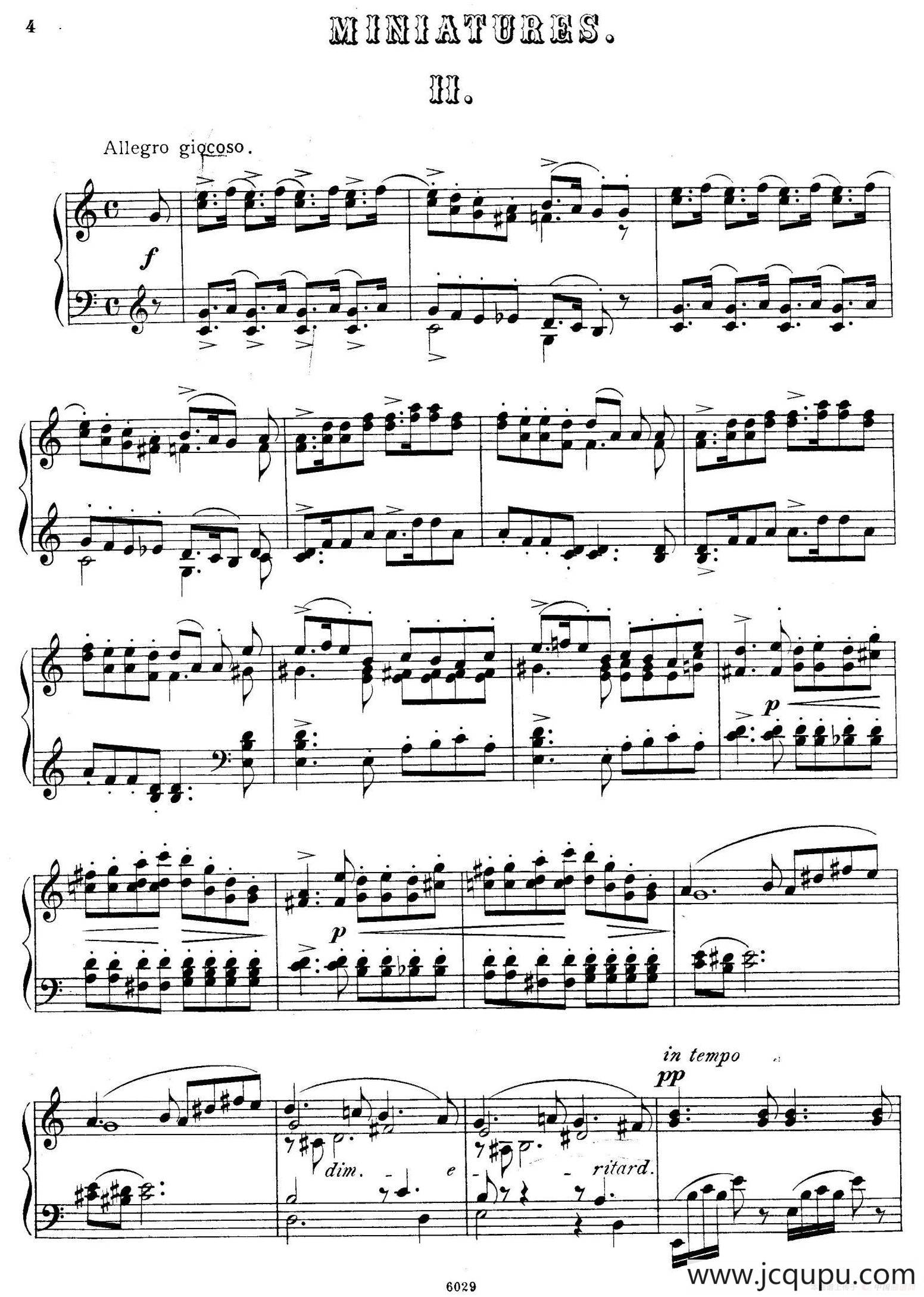 Cinque Miniatures Op.28（5首小画像·2）简谱