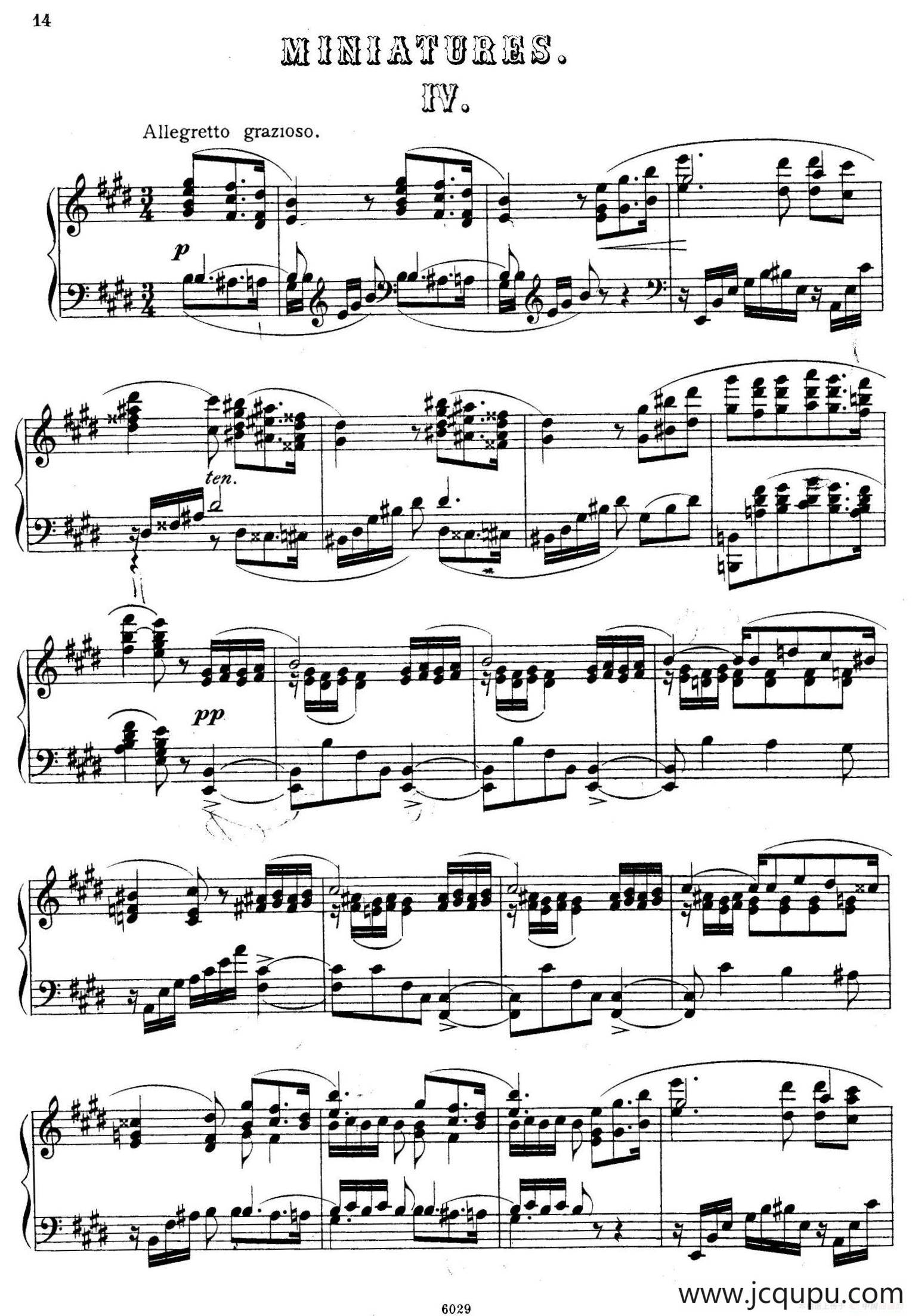 Cinque Miniatures Op.28（5首小画像·4）简谱