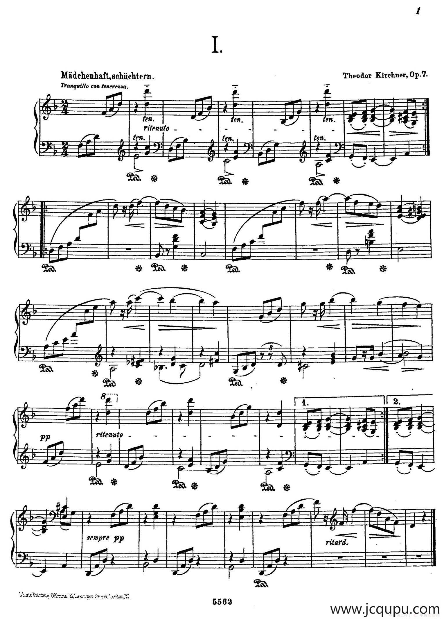 Album Leaf Op.7（纪念册的一页·1）简谱