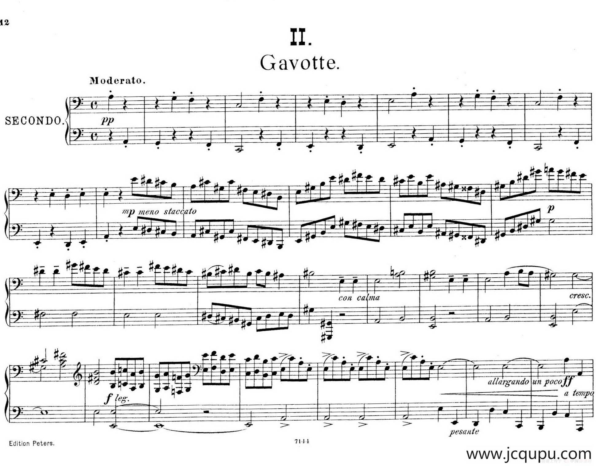 Deux Morceaux Pour Quatre Mains Op.43（2首四手联弹小品·2）简谱