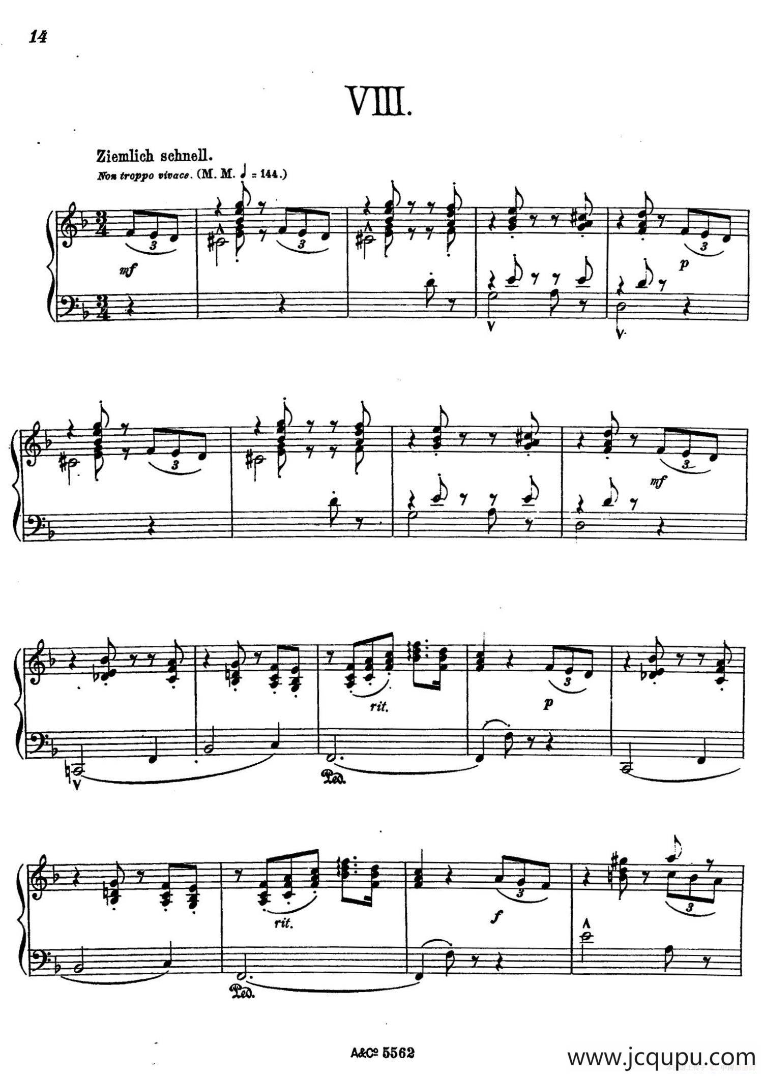 Album Leaf Op.7（纪念册的一页·8）简谱