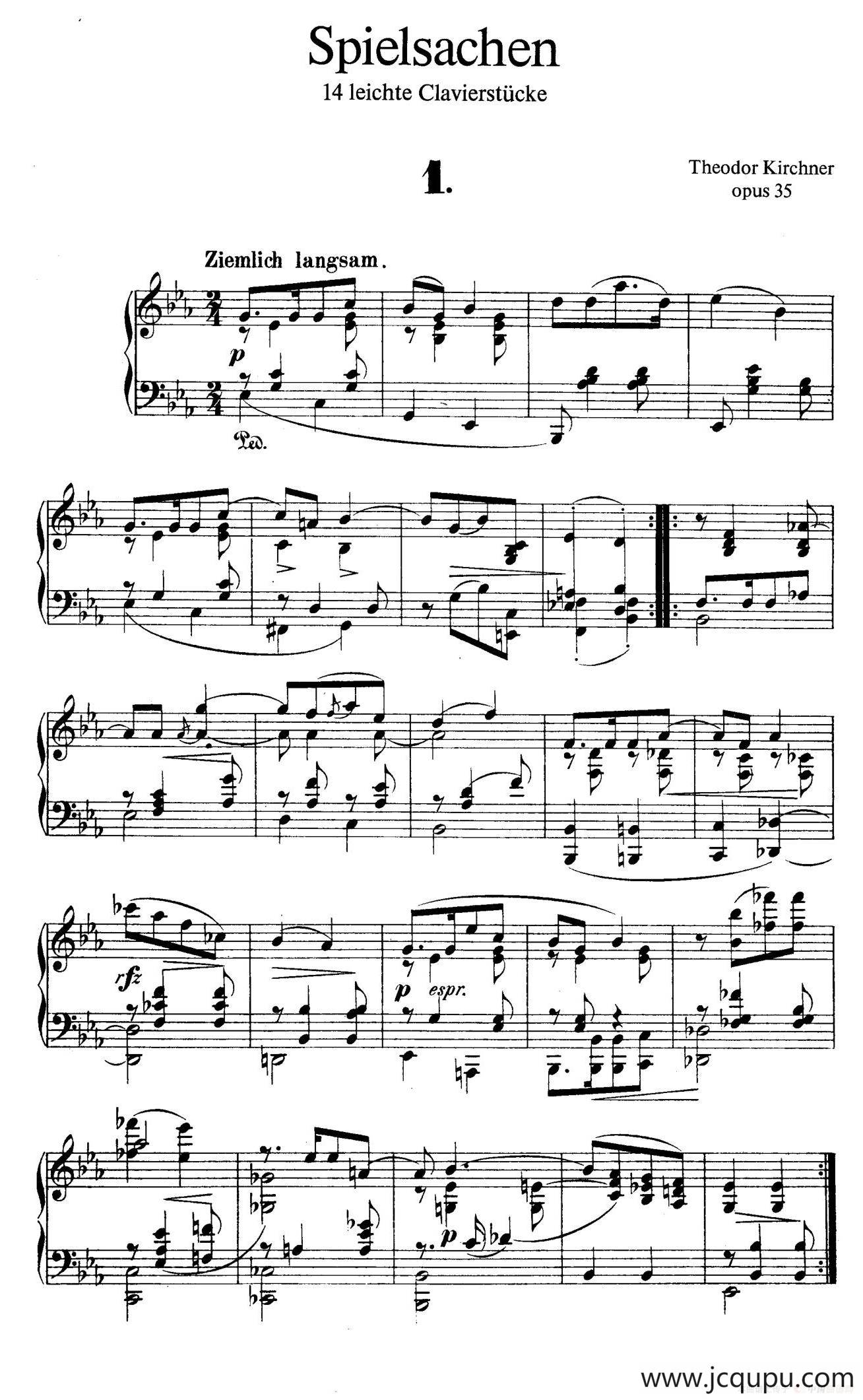 Spielsachen Op.35（玩具·1）简谱