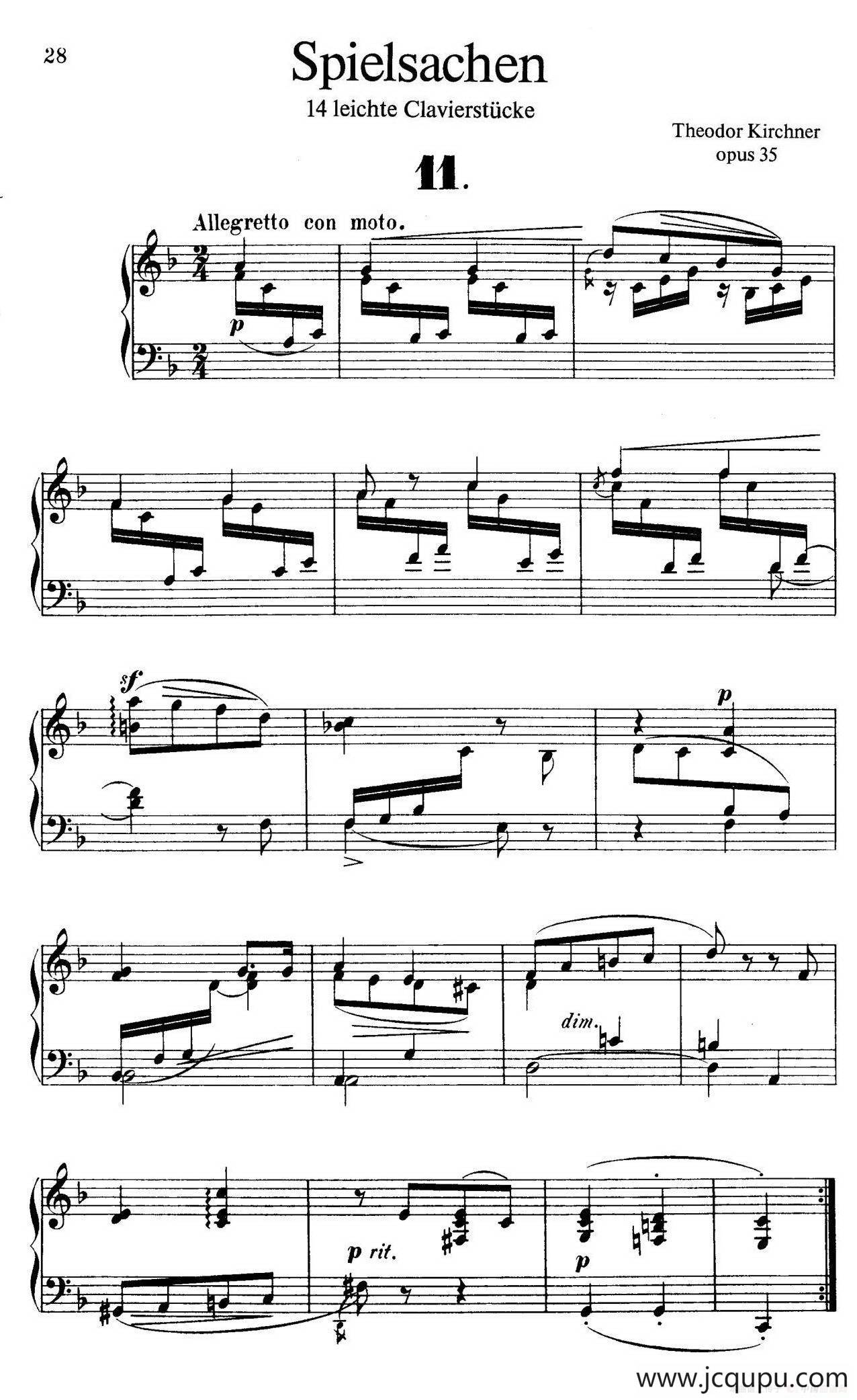 Spielsachen Op.35（玩具·11）简谱