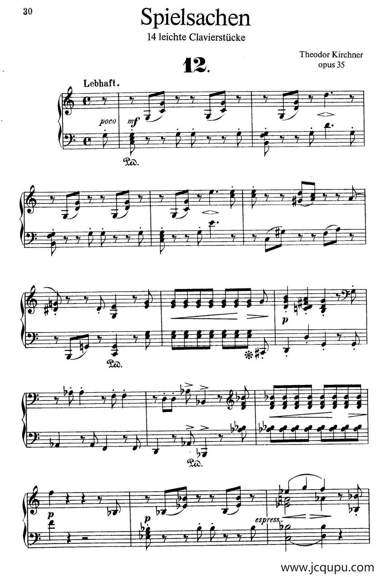 Spielsachen Op.35（玩具·12）简谱