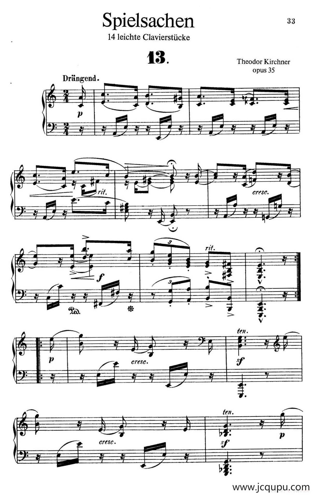 Spielsachen Op.35（玩具·13）简谱