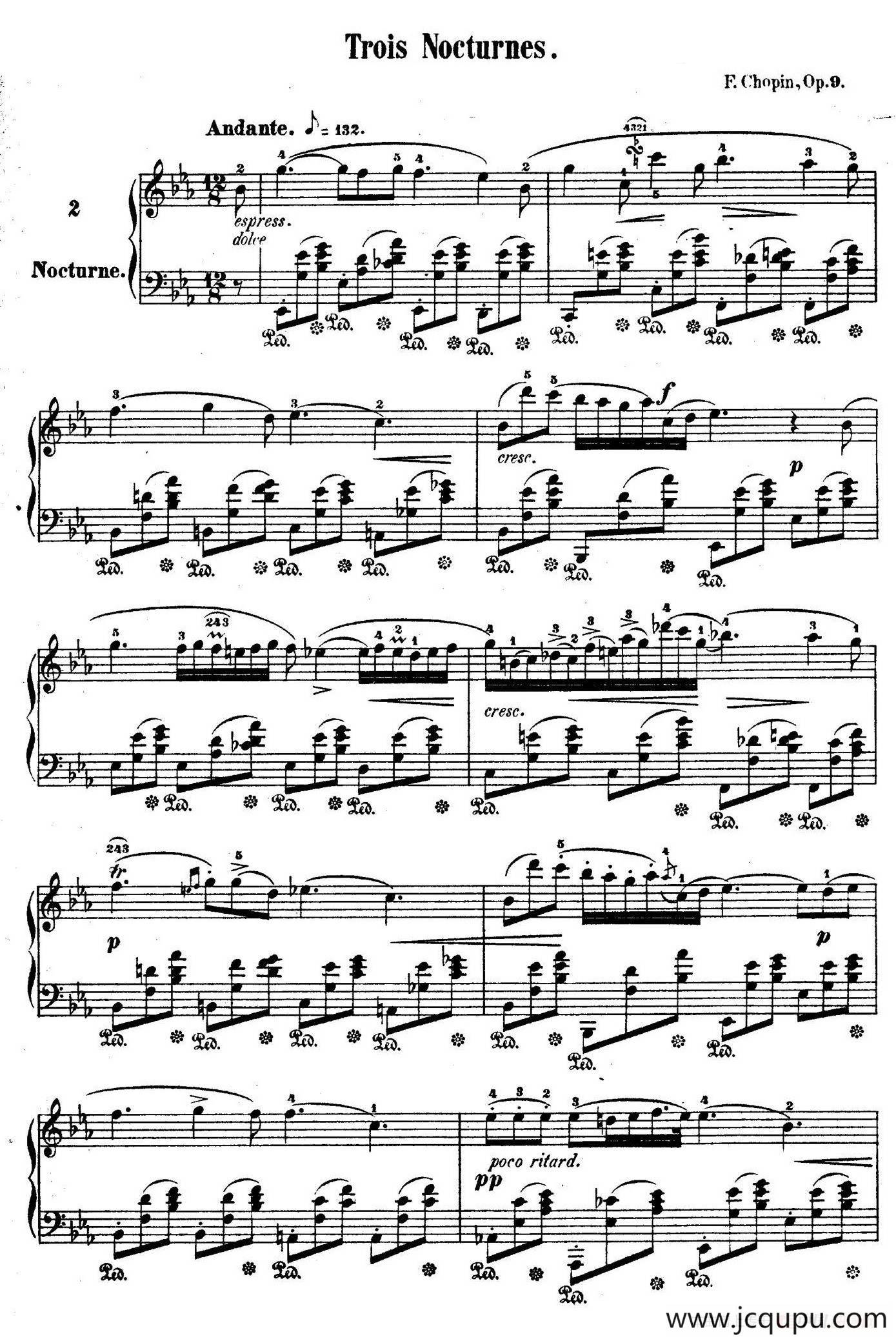 3 Nocturnes Op.9（3首夜曲·2）简谱