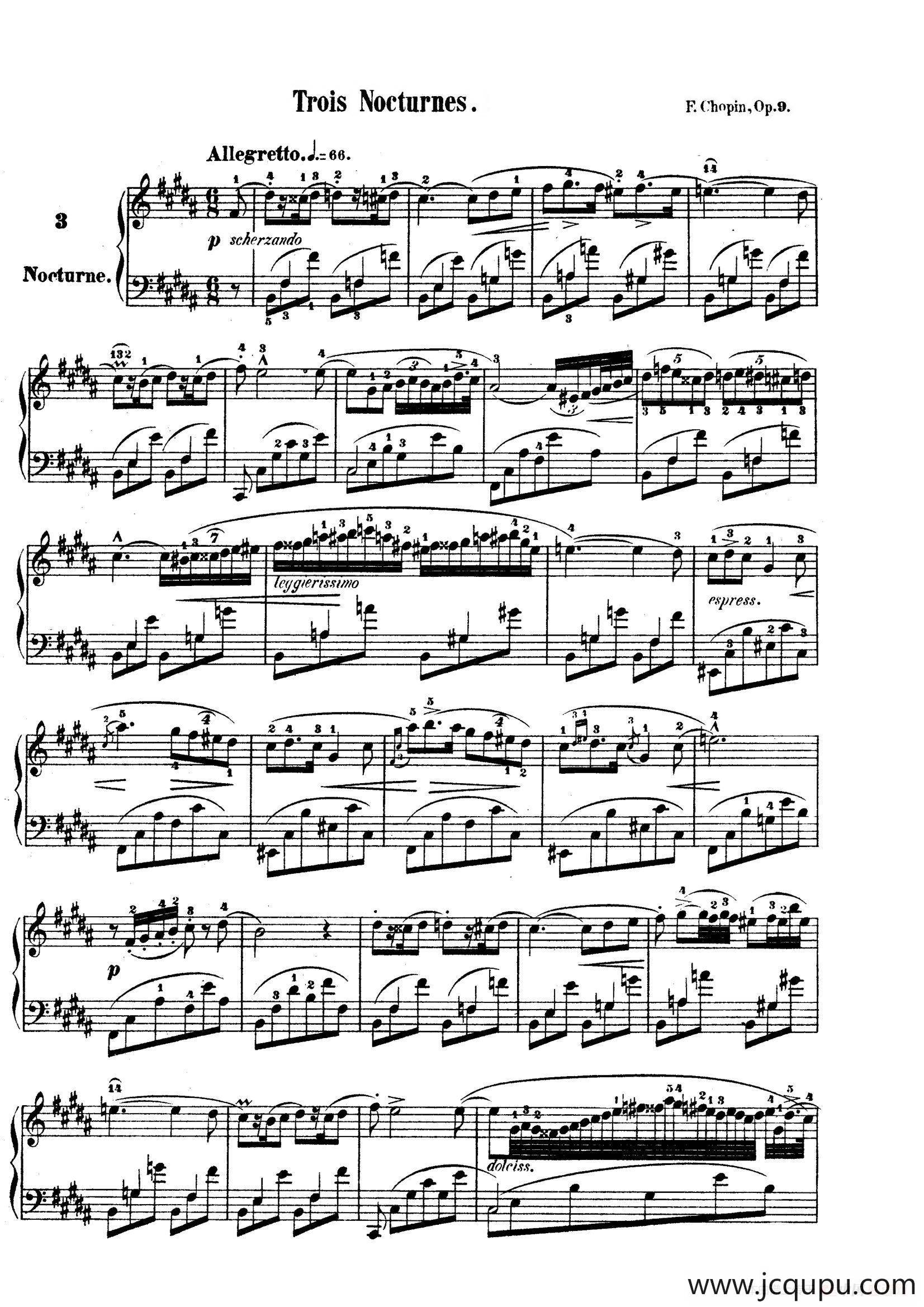 3 Nocturnes Op.9（3首夜曲·3）简谱