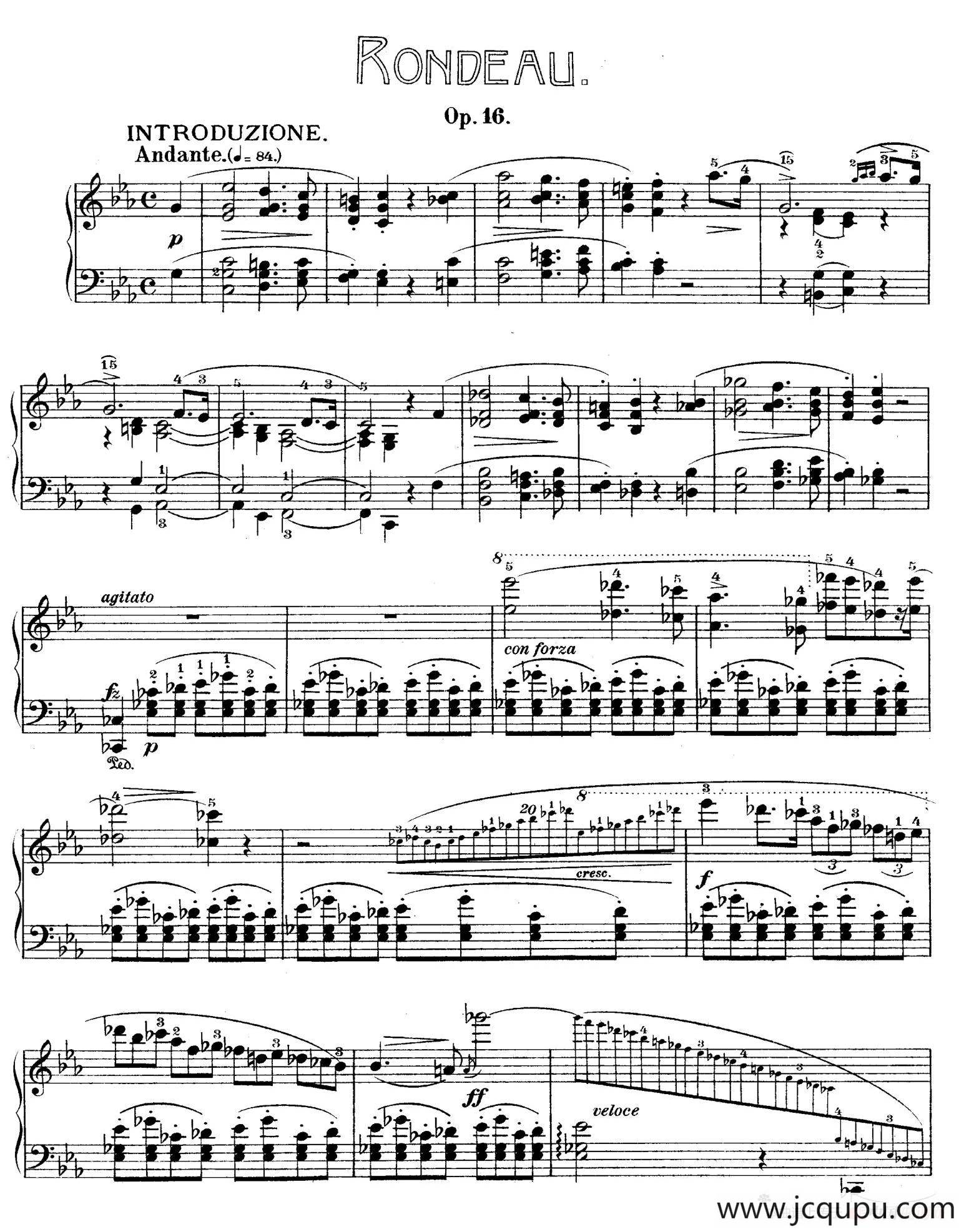 Rondo in E flat Major Op.16（降E大调回旋曲）简谱